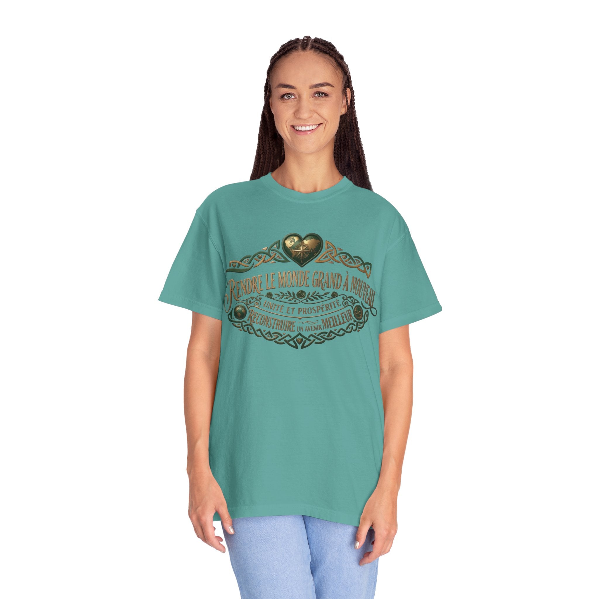 French Blessing T-Shirt — "Rendre le monde grand à nouveau" Vintage Heart Design