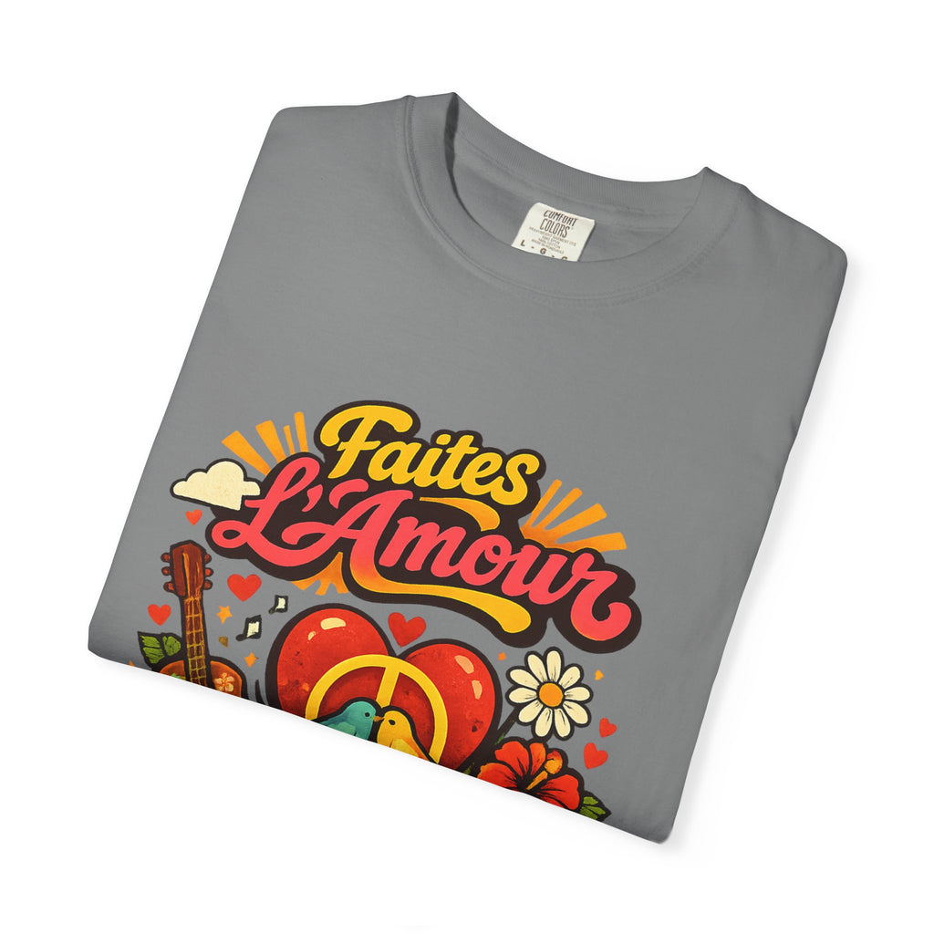 T-Shirt — Faites L'Amour Pas La Guerre Retro Peace Floral Design