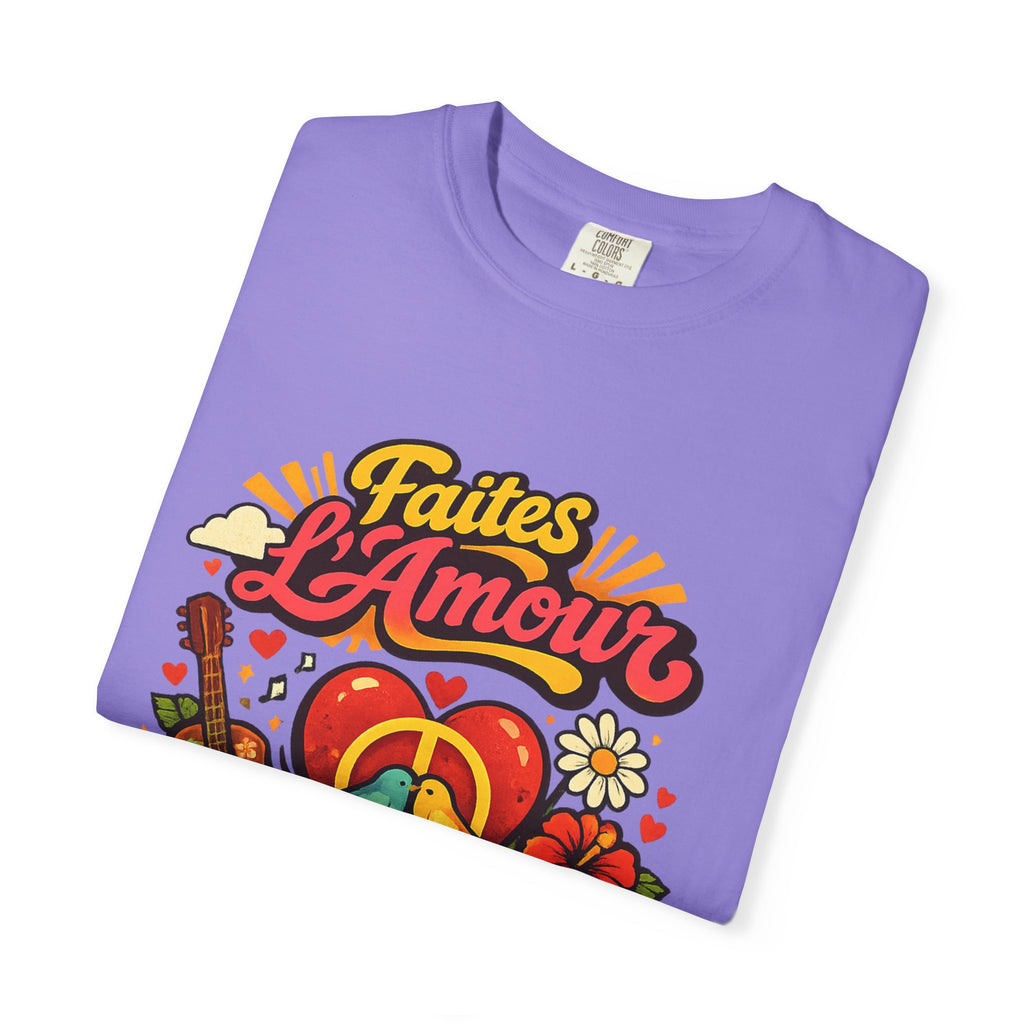 T-Shirt — Faites L'Amour Pas La Guerre Retro Peace Floral Design