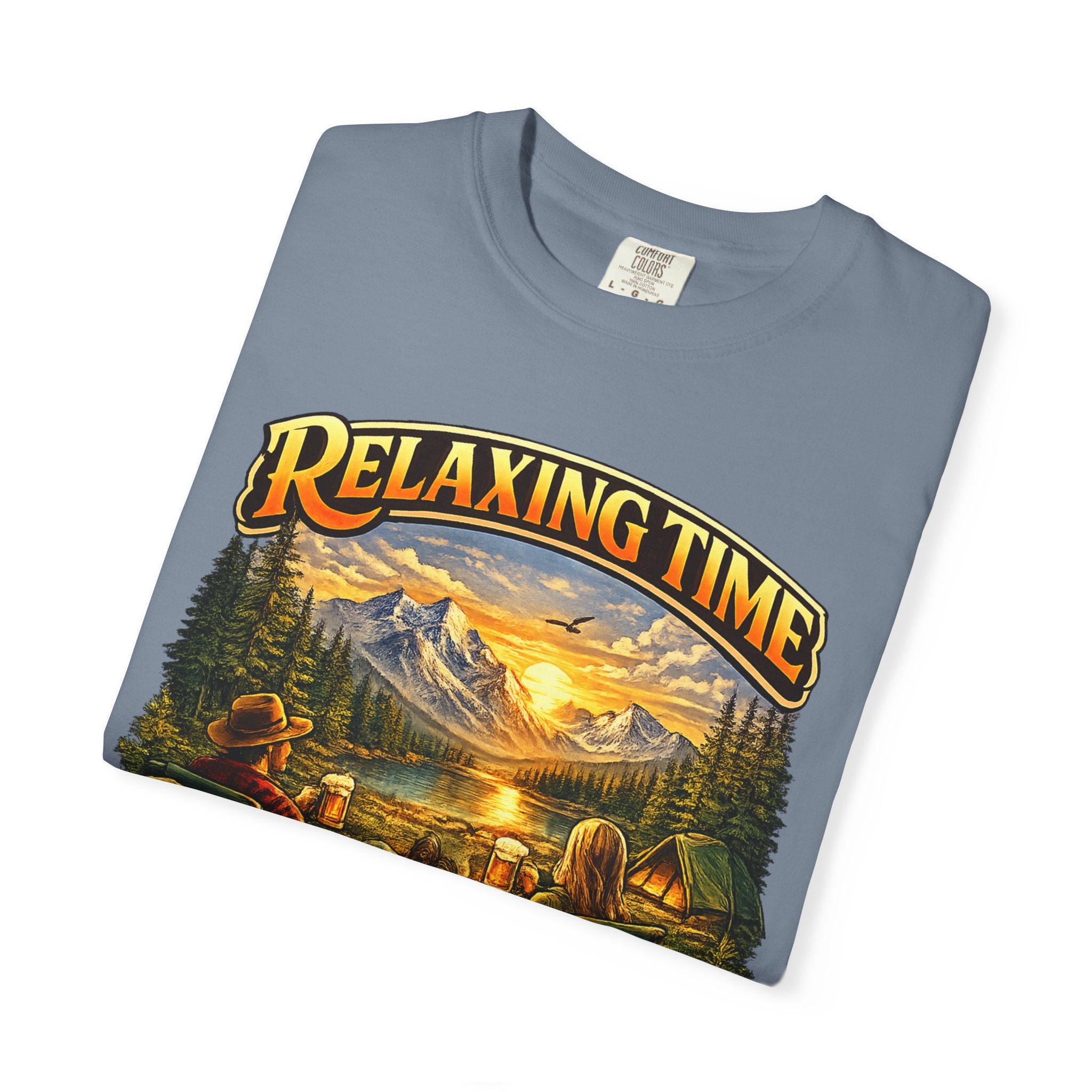 Relaxing Time T-Shirt — "Unplug & Unwind" Camping Graphic Tee