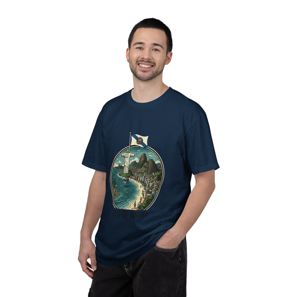 Rio de Janeiro Vintage Travel T-Shirt — Copacabana & Christ the Redeemer Graphic