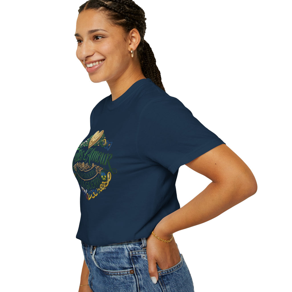 T-Shirt — Faites L'Amour Pas La Guerre Floral Script Graphic Tee