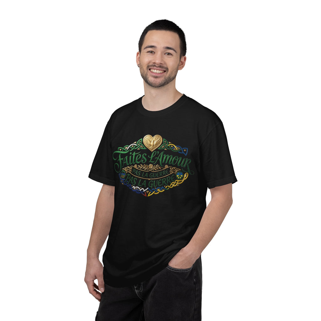 T-Shirt — Faites L'Amour Pas La Guerre Floral Script Graphic Tee