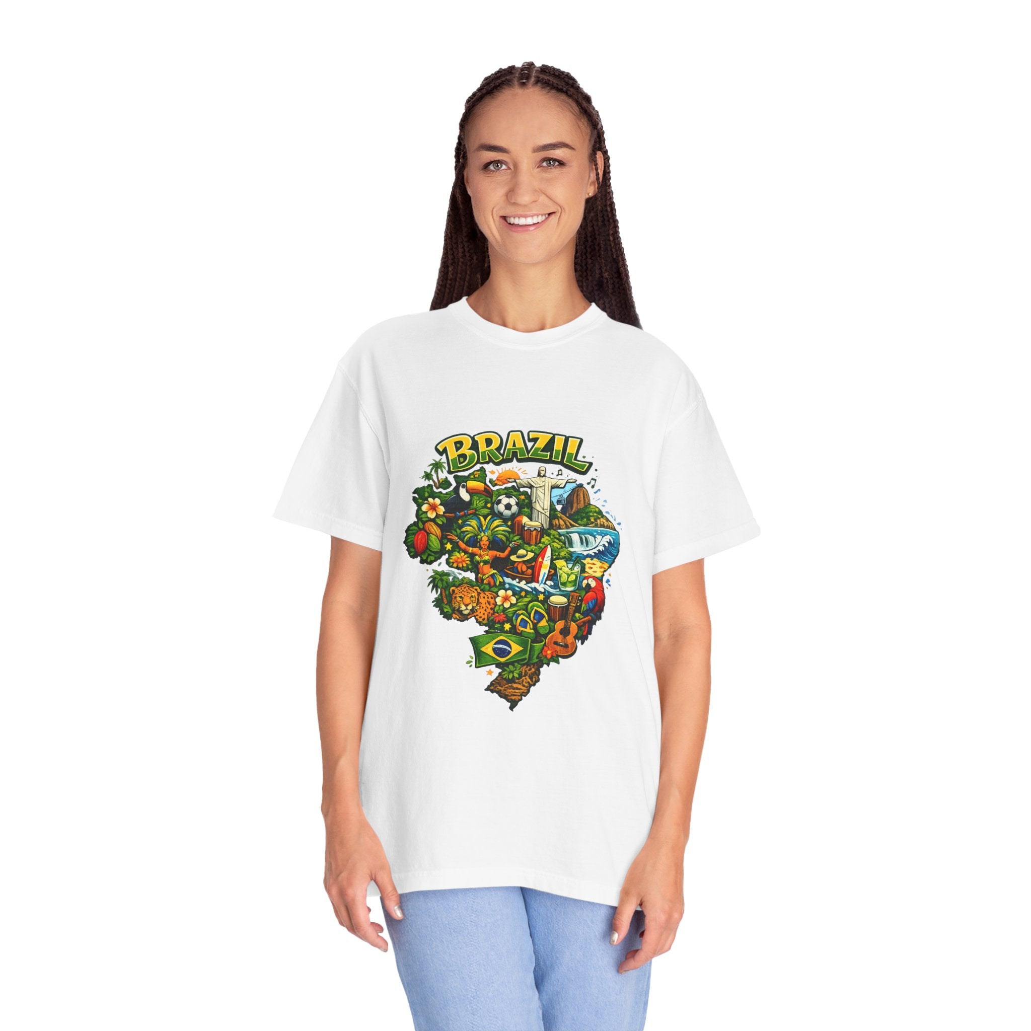 Brazil Map Graphic T-Shirt — Colorful Brazil Travel & Culture Tee