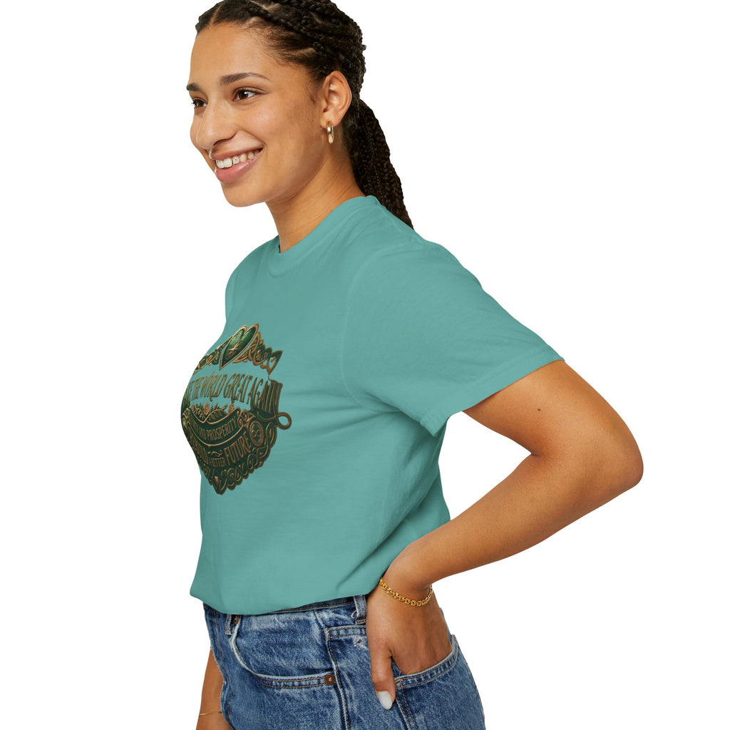 T-Shirt — 'Make the World Great Again' Vintage Green Crest Tee