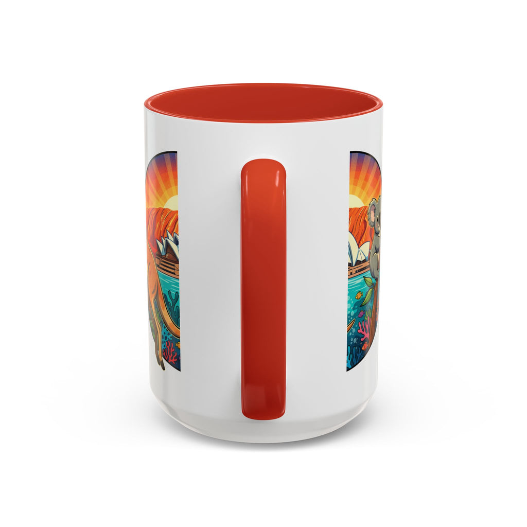 Australian Sunset Coffee Mug — Kangaroo & Koala Sydney Opera House Design