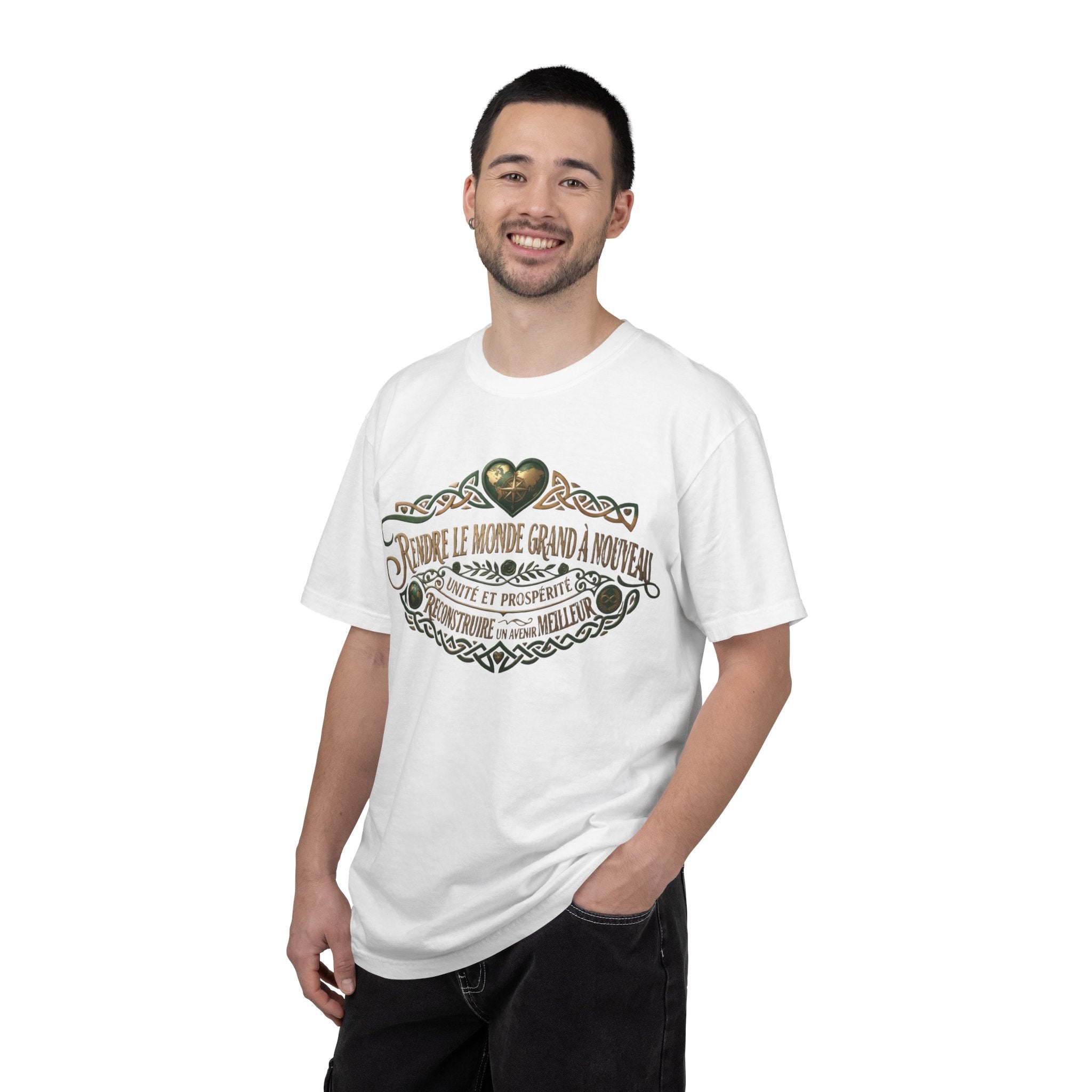 French Blessing T-Shirt — "Rendre le monde grand à nouveau" Vintage Heart Design