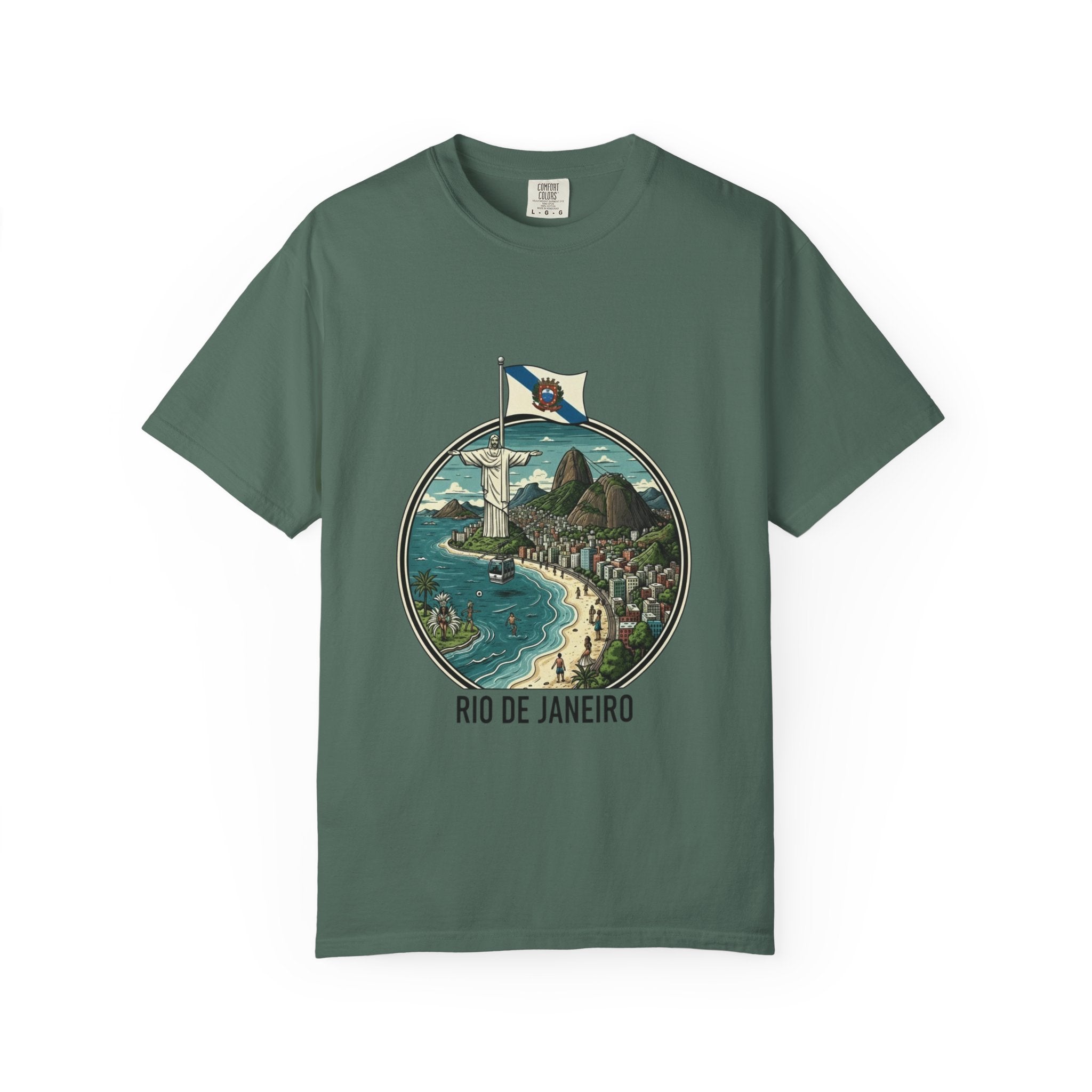 Rio de Janeiro Vintage Travel T-Shirt — Copacabana & Christ the Redeemer Graphic