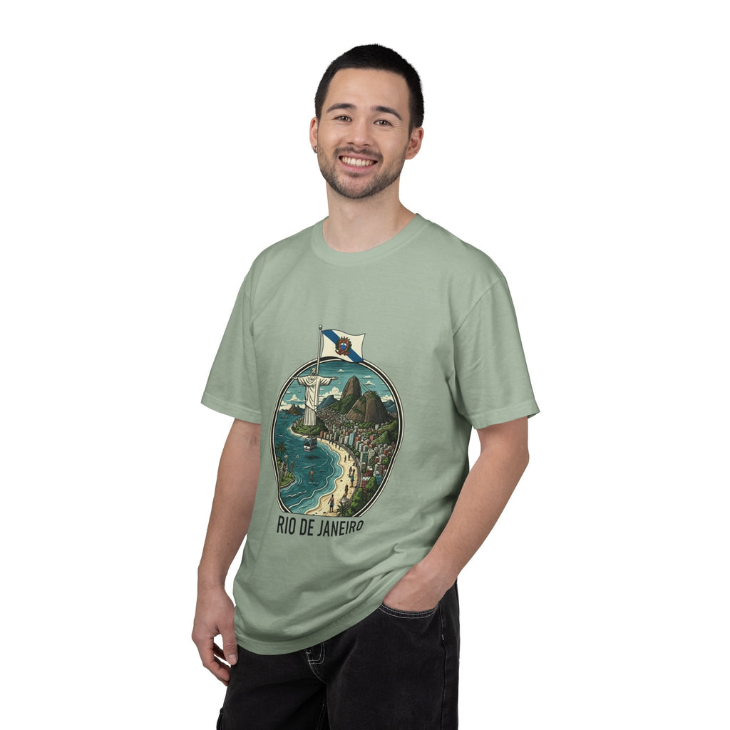 Rio de Janeiro Vintage Travel T-Shirt — Copacabana & Christ the Redeemer Graphic