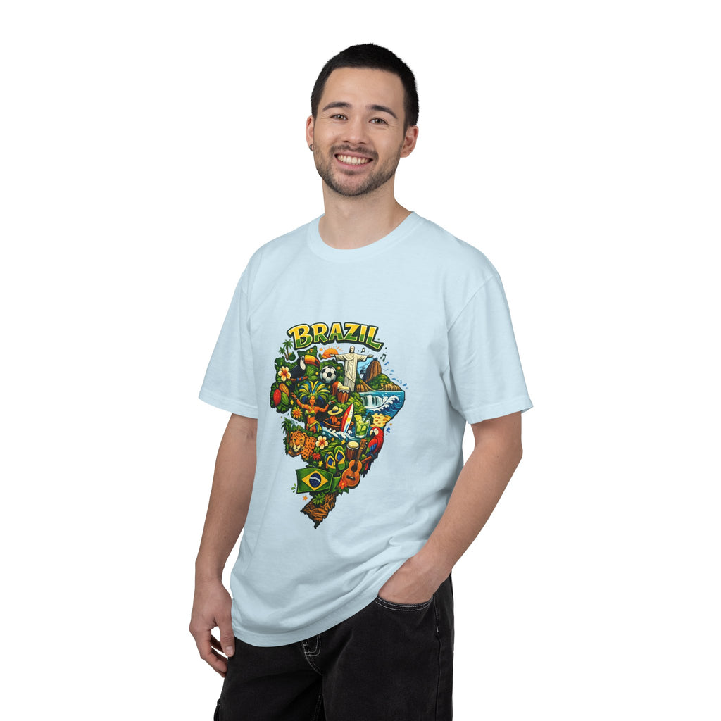 Brazil Map Graphic T-Shirt — Colorful Brazil Travel & Culture Tee