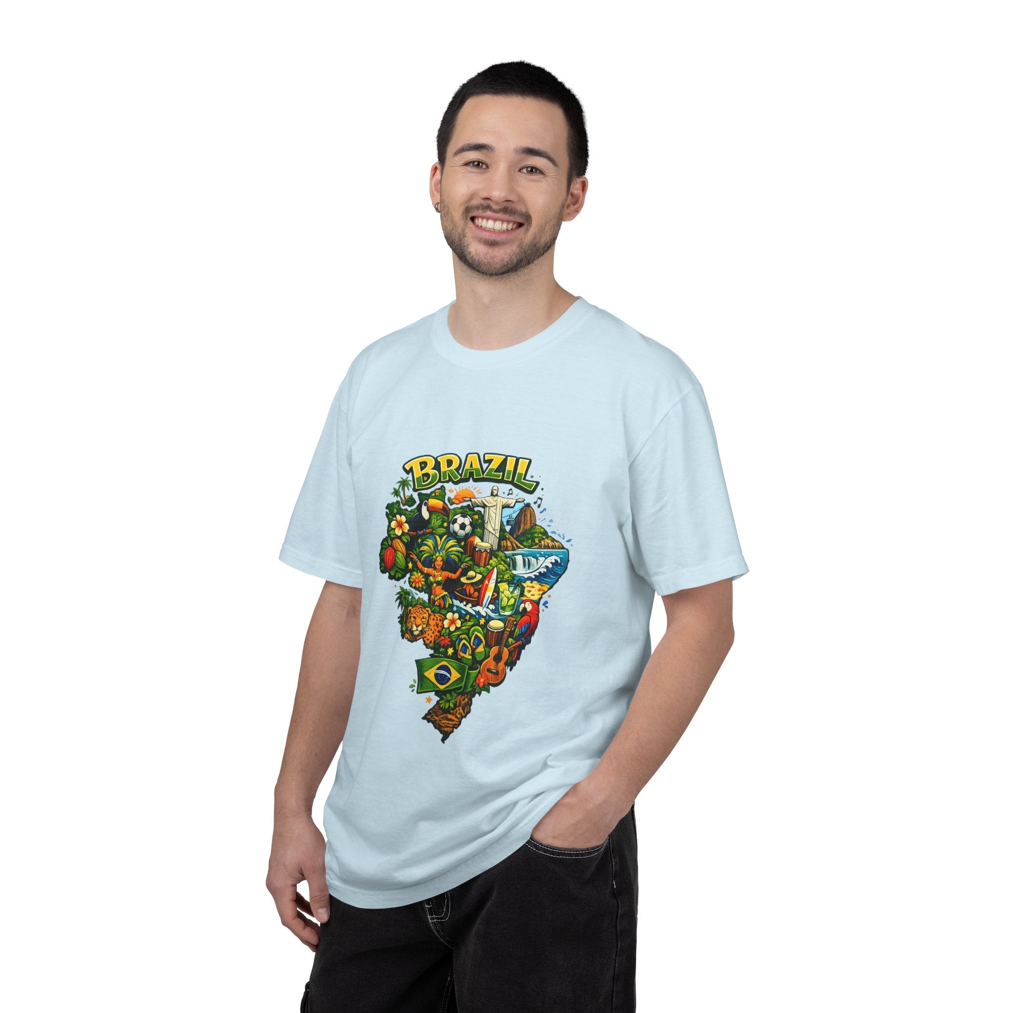 Brazil Map Graphic T-Shirt — Colorful Brazil Travel & Culture Tee