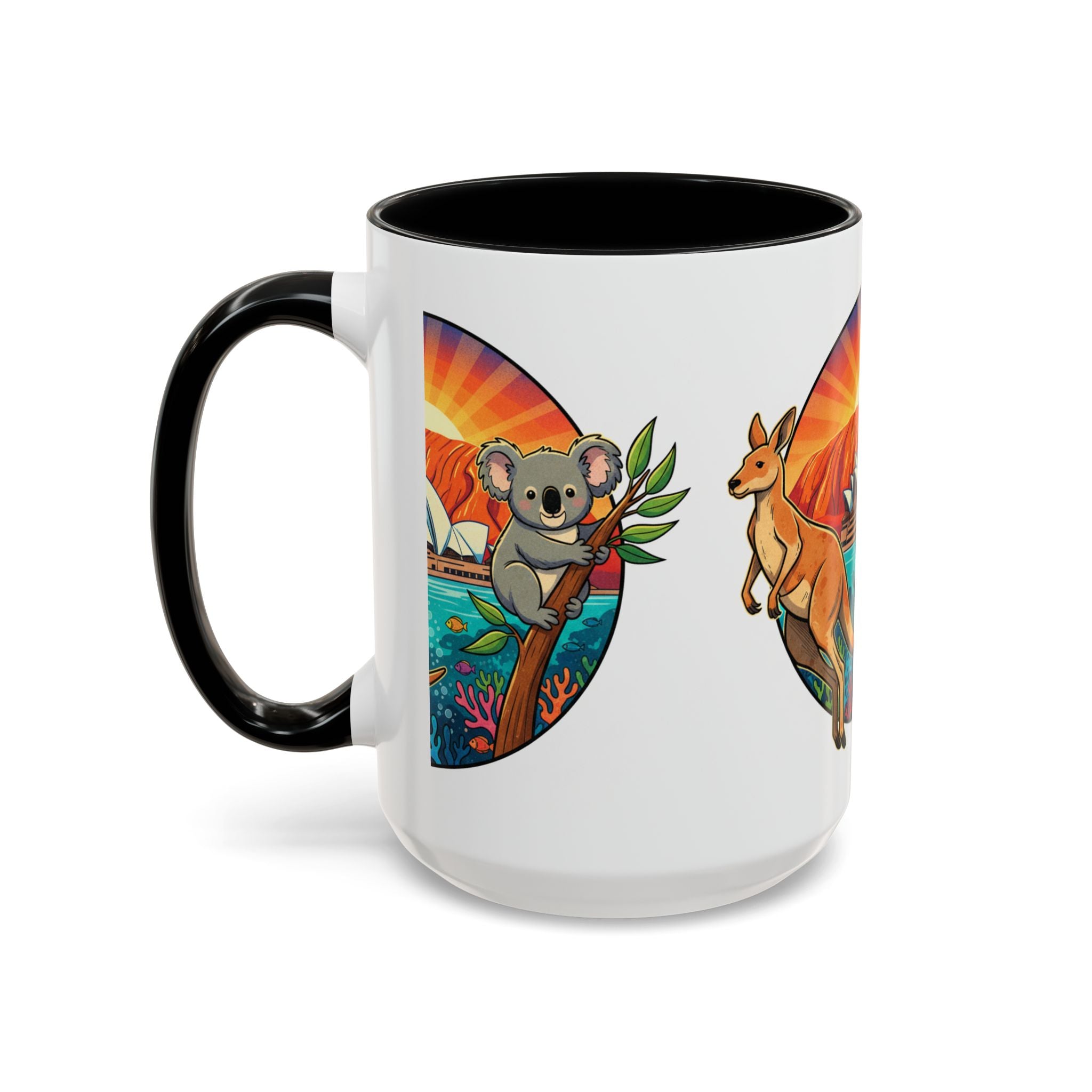 Australian Sunset Coffee Mug — Kangaroo & Koala Sydney Opera House Design