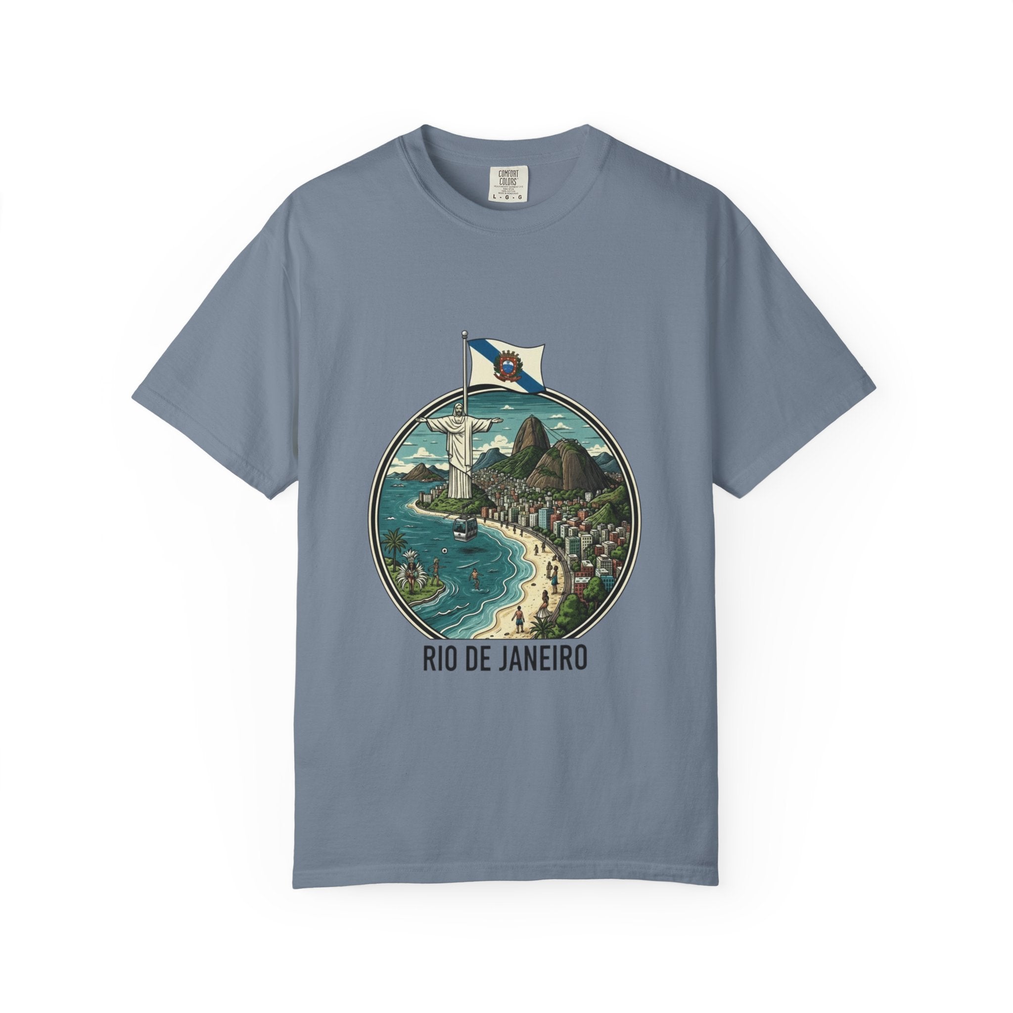 Rio de Janeiro Vintage Travel T-Shirt — Copacabana & Christ the Redeemer Graphic
