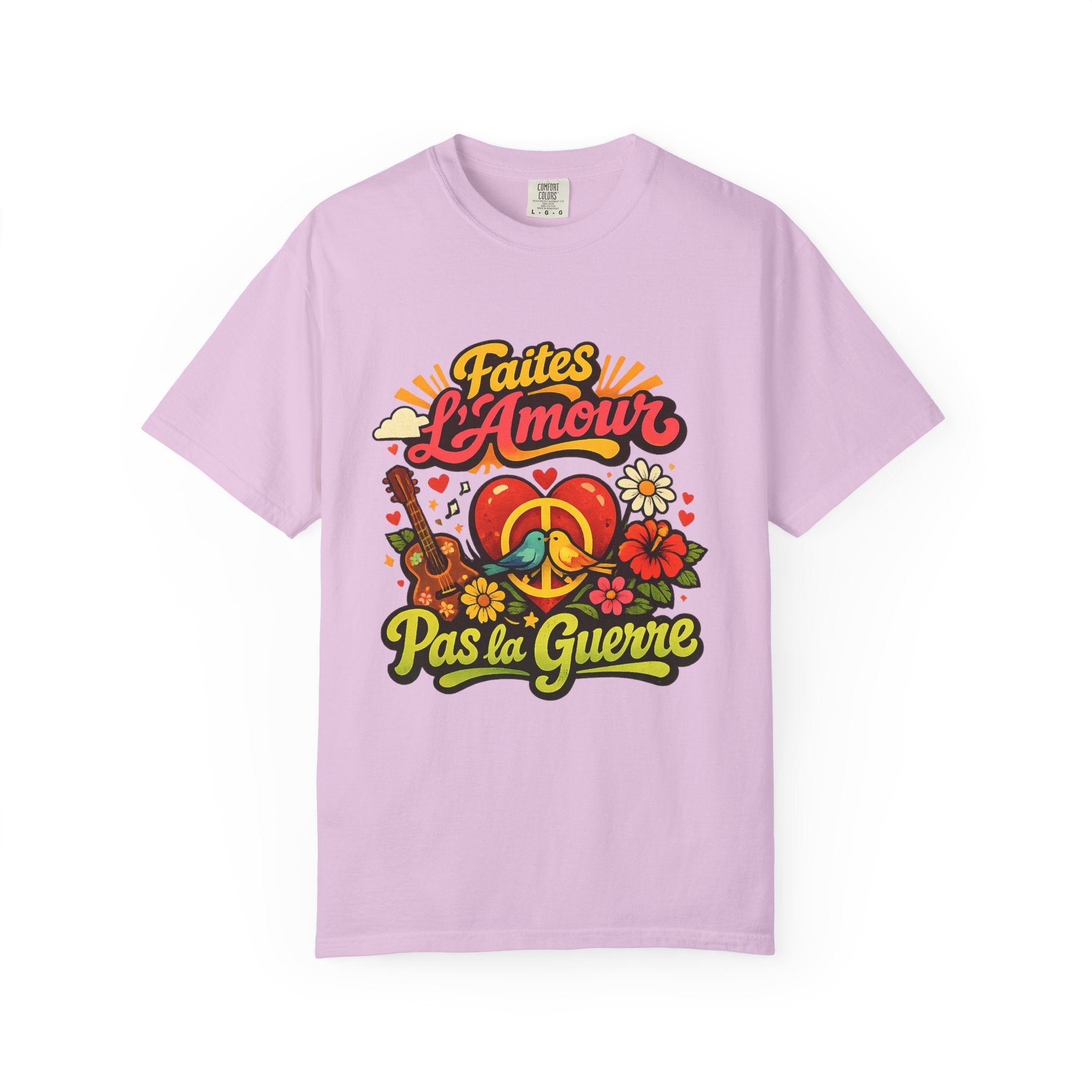 T-Shirt — Faites L'Amour Pas La Guerre Retro Peace Floral Design