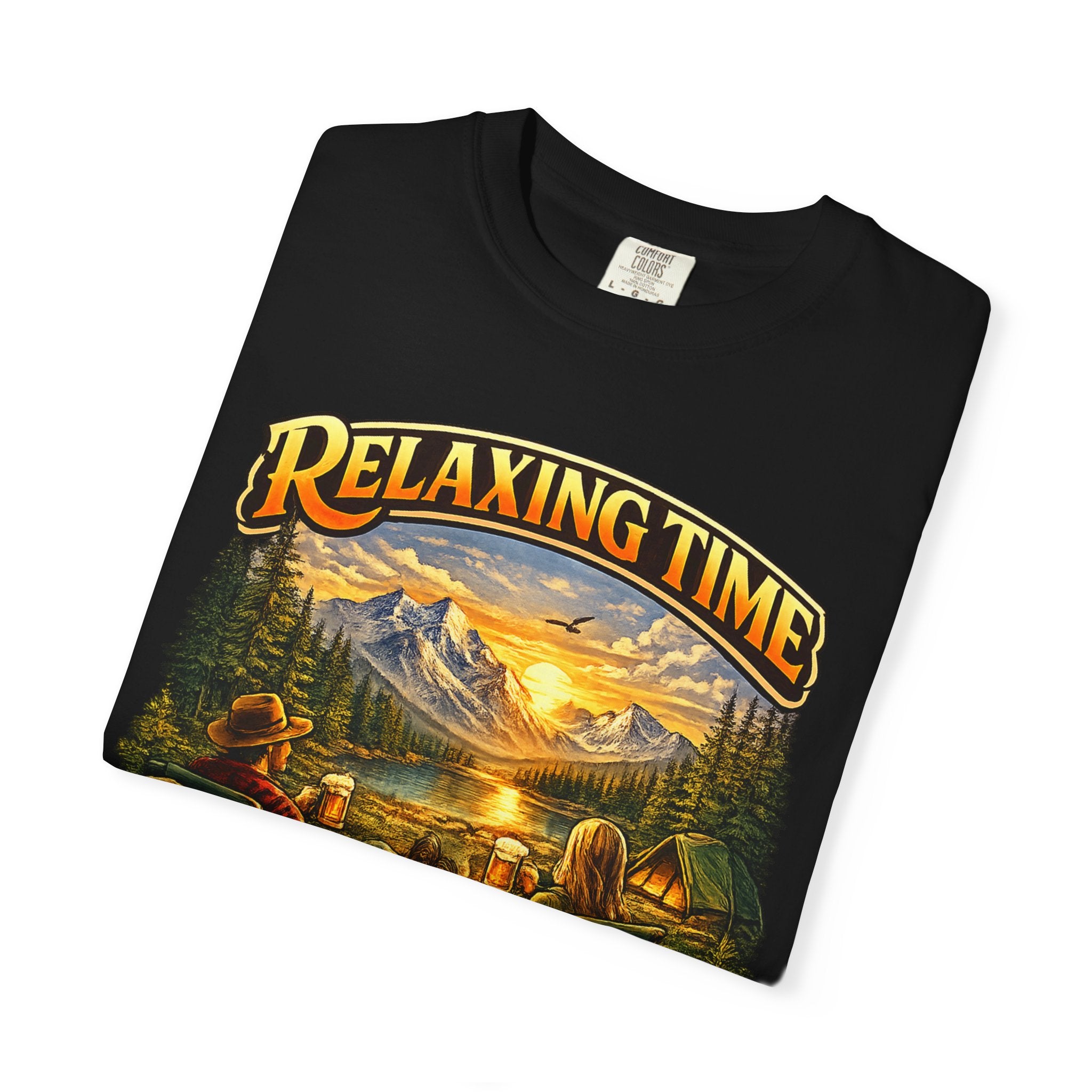 Relaxing Time T-Shirt — "Unplug & Unwind" Camping Graphic Tee