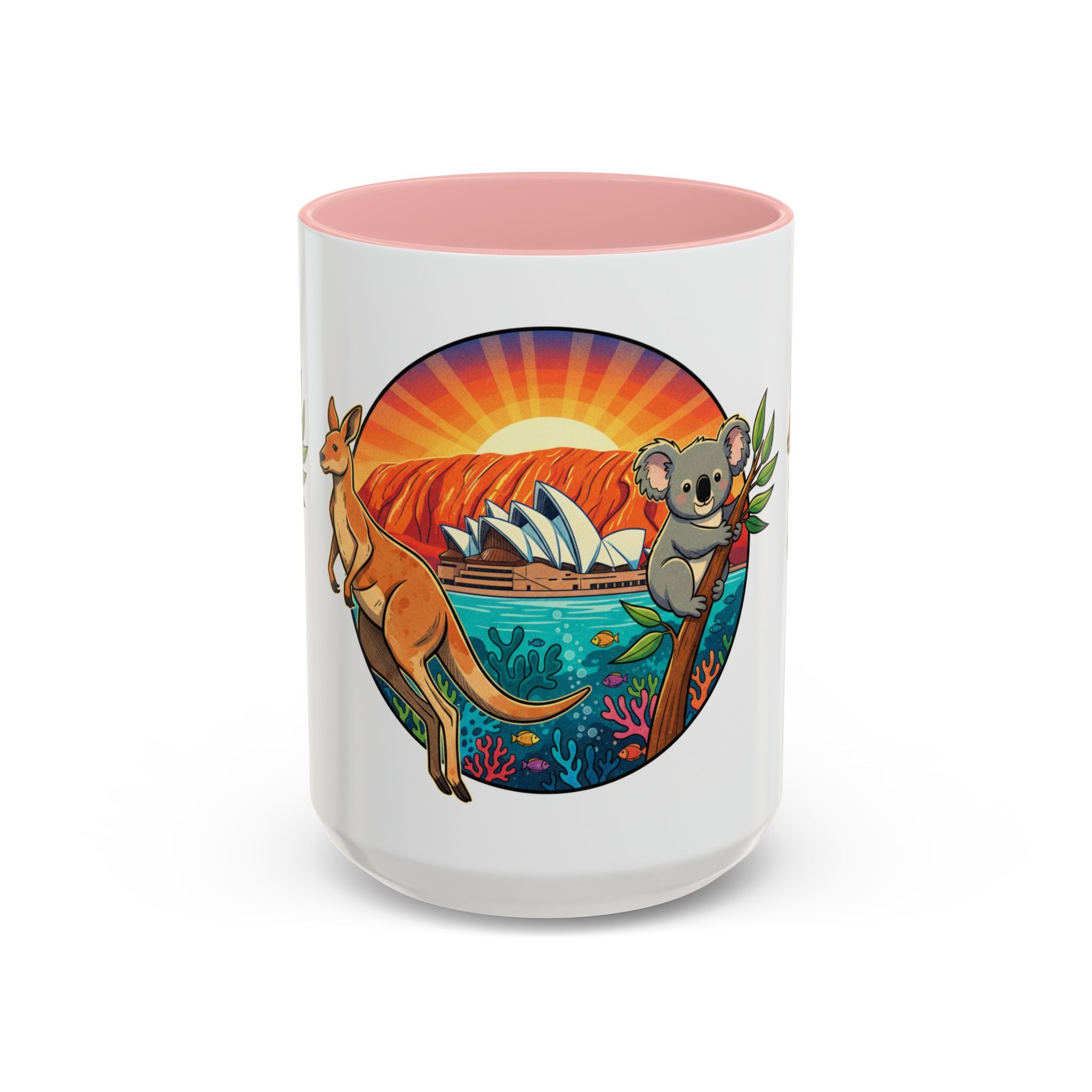 Australian Sunset Coffee Mug — Kangaroo & Koala Sydney Opera House Design