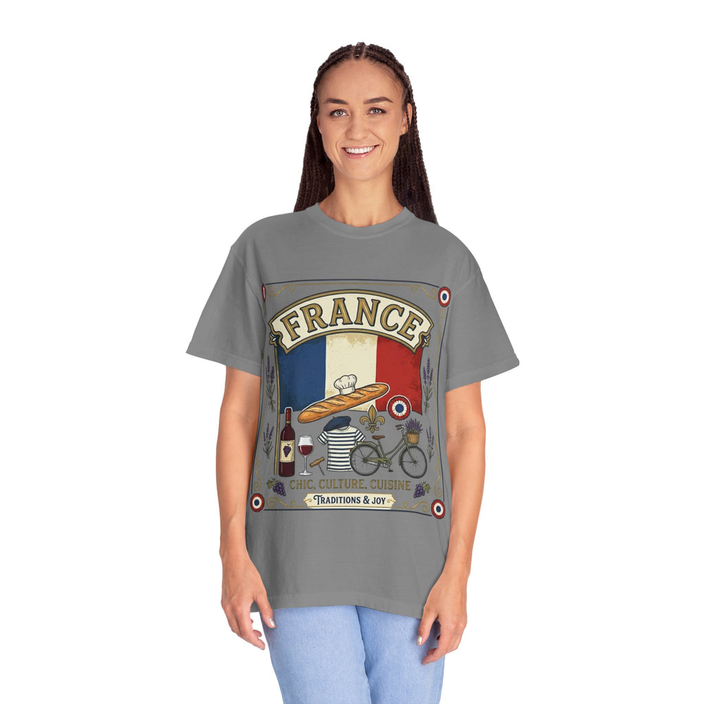 France Vintage Travel T-Shirt — Chic Culture Cuisine Design