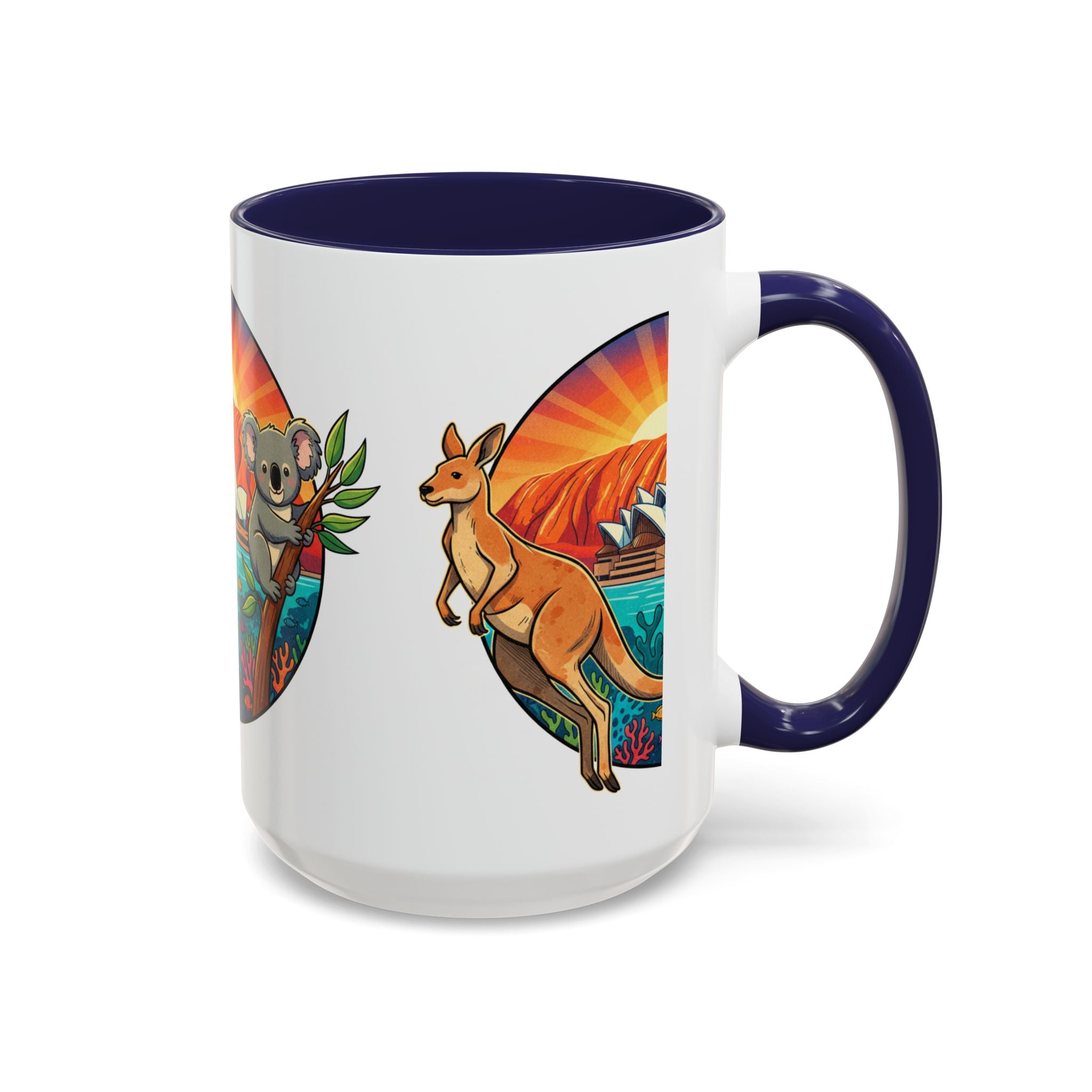 Australian Sunset Coffee Mug — Kangaroo & Koala Sydney Opera House Design