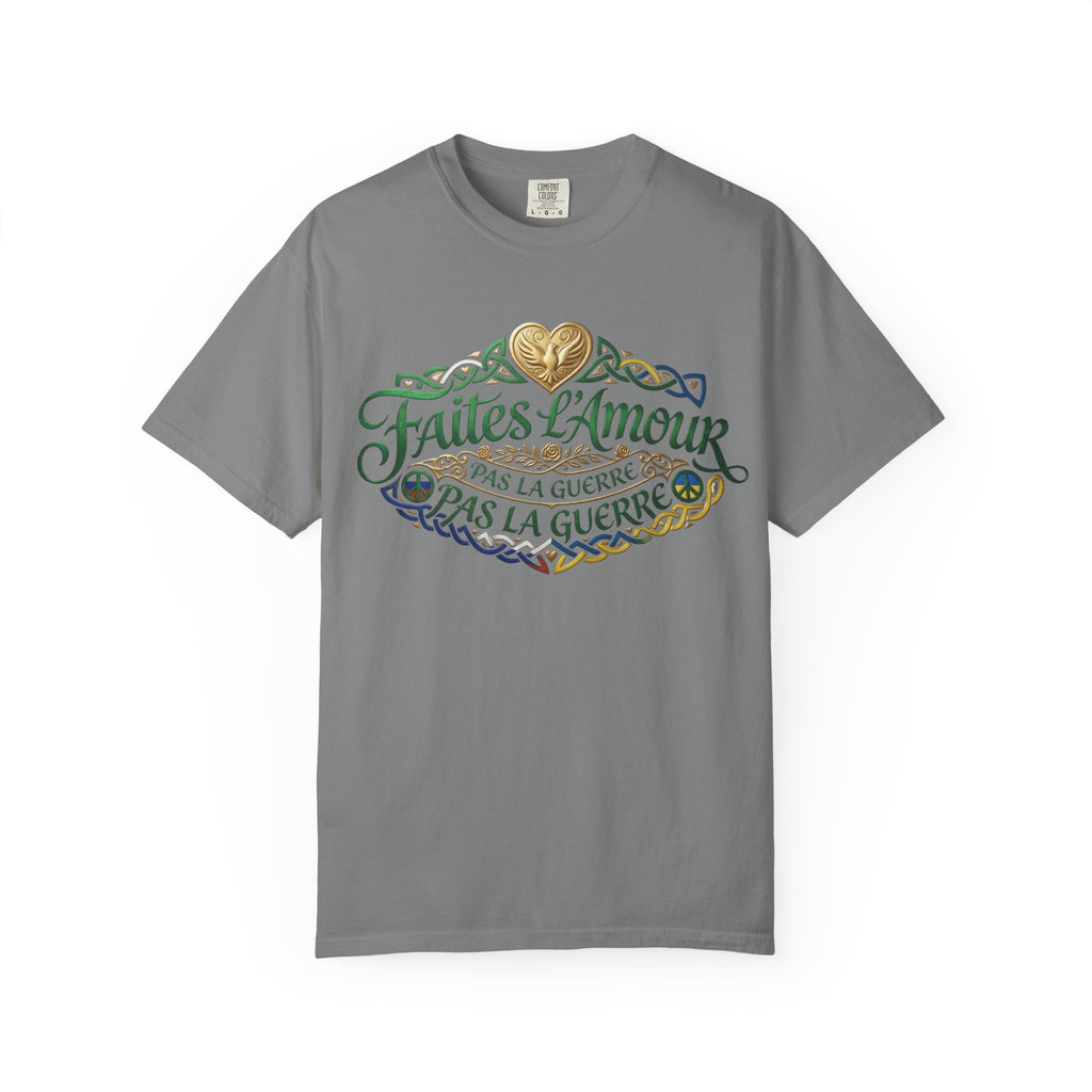 T-Shirt — Faites L'Amour Pas La Guerre Floral Script Graphic Tee