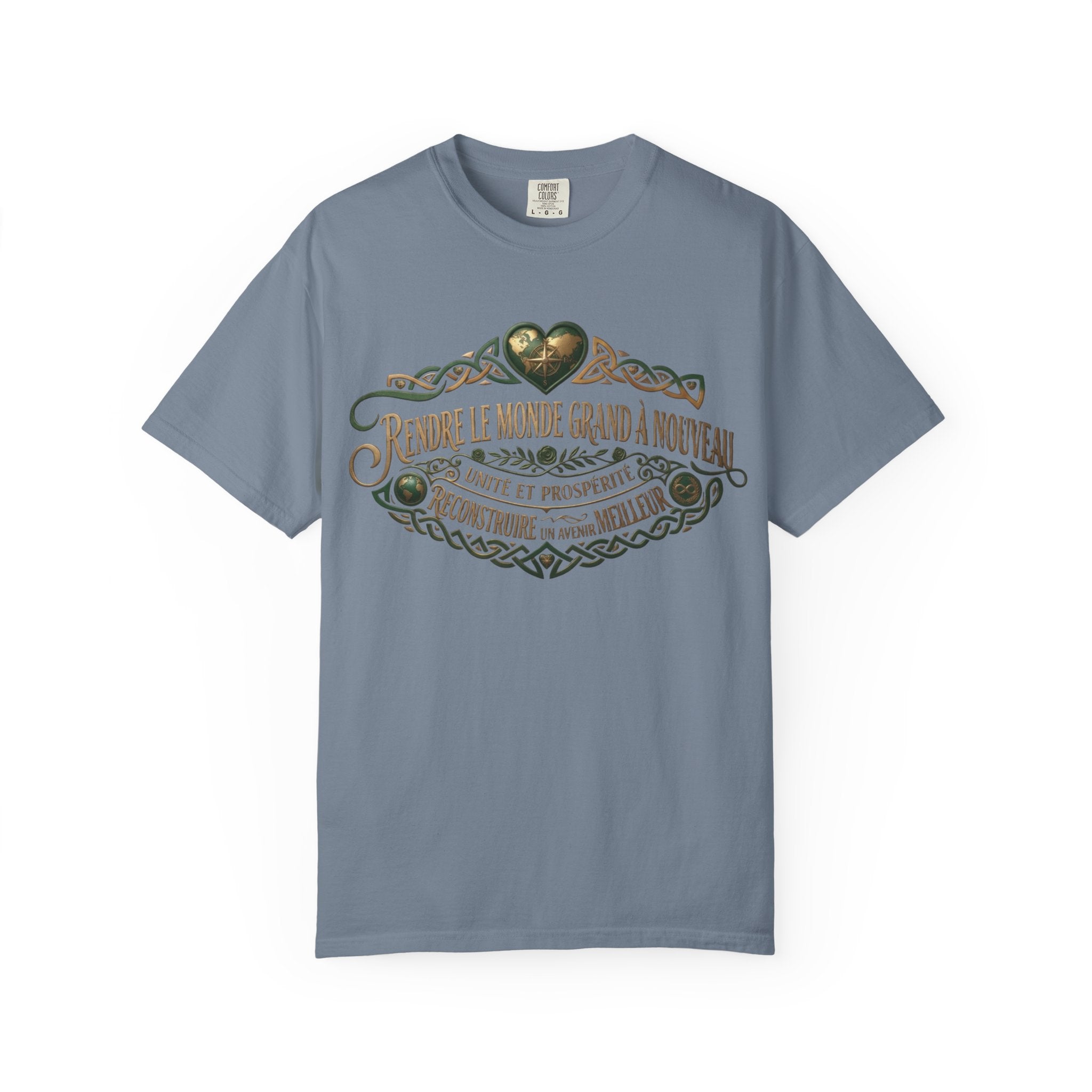 French Blessing T-Shirt — "Rendre le monde grand à nouveau" Vintage Heart Design