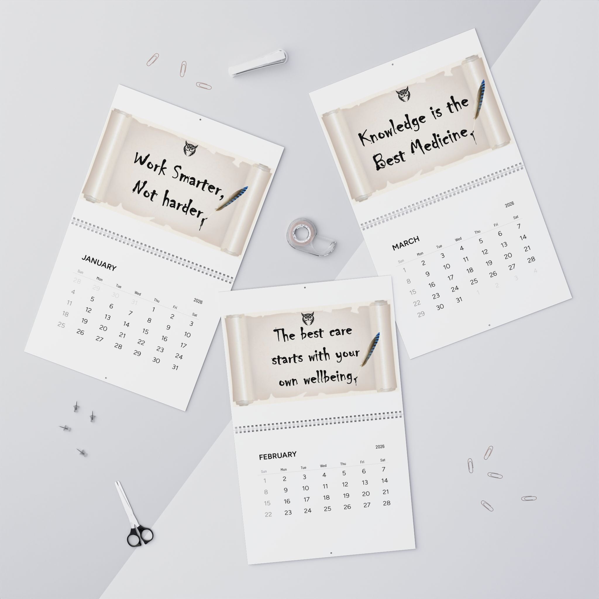 2026 Minimal Wall Calendar — Clean Monthly Planner