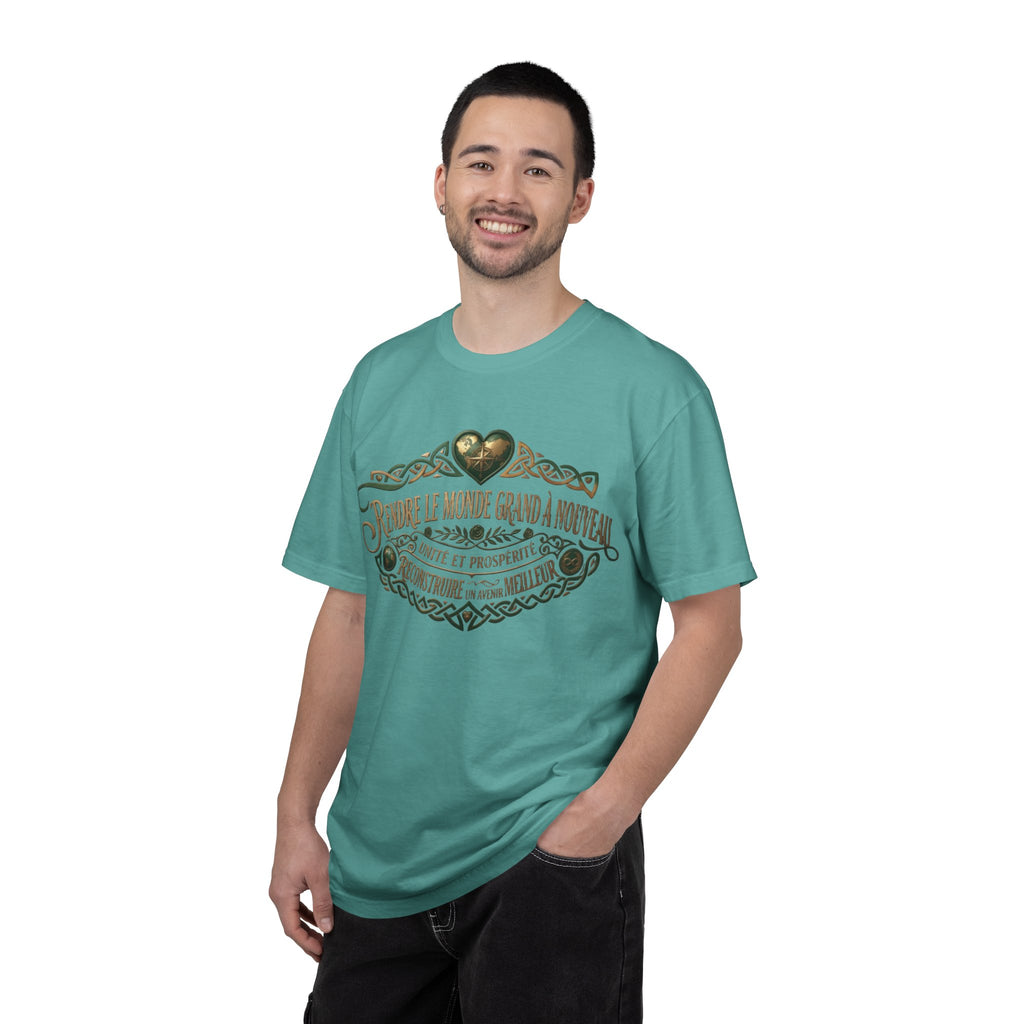 French Blessing T-Shirt — "Rendre le monde grand à nouveau" Vintage Heart Design