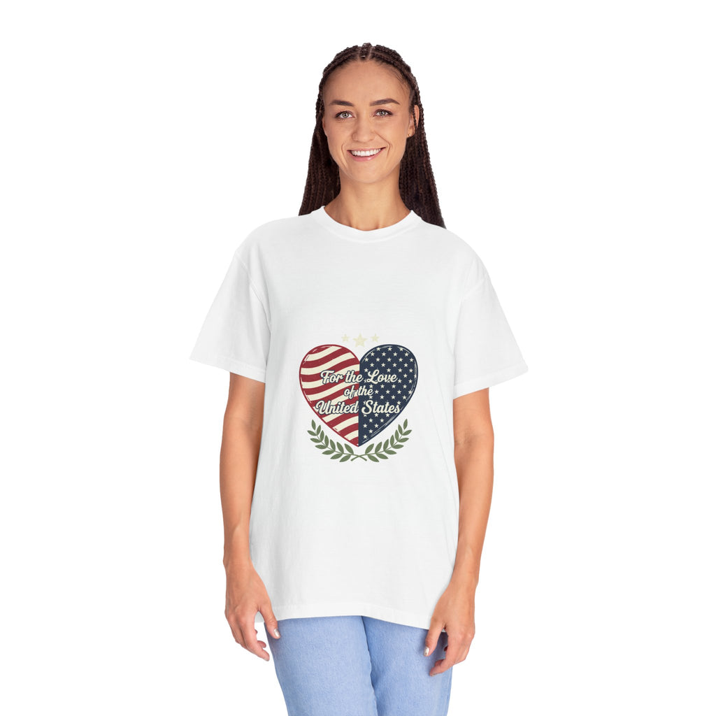 T-shirt Cœur Patriotique – Motif Drapeau « Pour l’Amour des États-Unis » 
