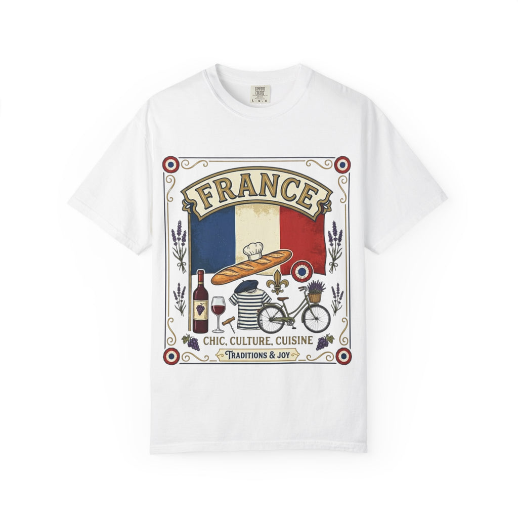 France Vintage Travel T-Shirt — Chic Culture Cuisine Design