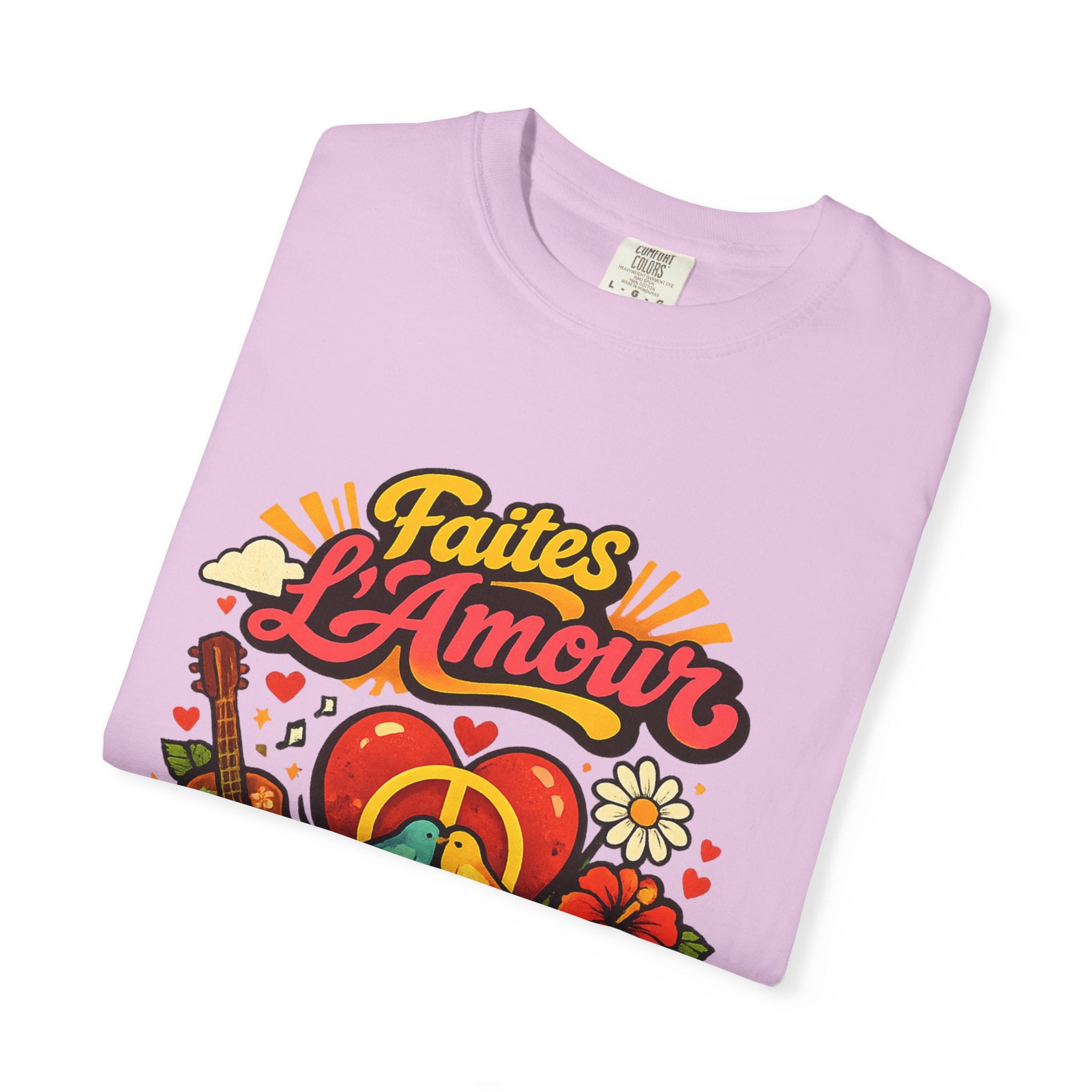 T-Shirt — Faites L'Amour Pas La Guerre Retro Peace Floral Design