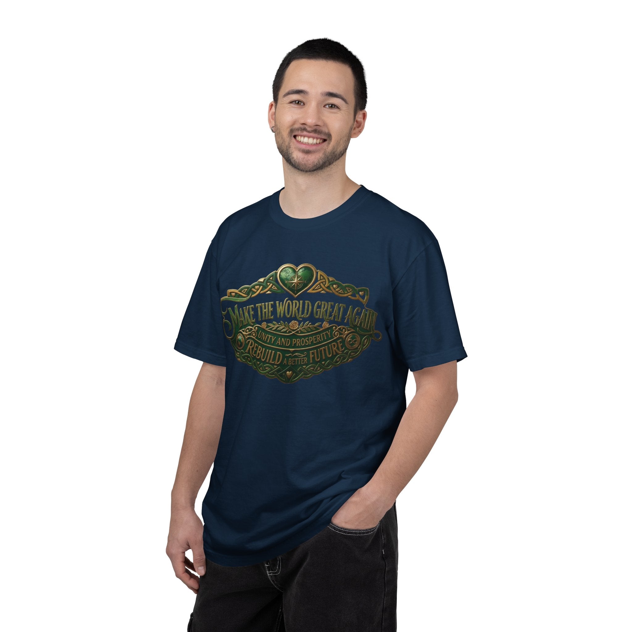 T-Shirt — 'Make the World Great Again' Vintage Green Crest Tee