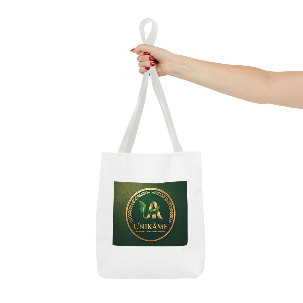 حقيبة تسوق يونيكام بشعار ذهبي - طباعة شعار أخضر بالكامل 