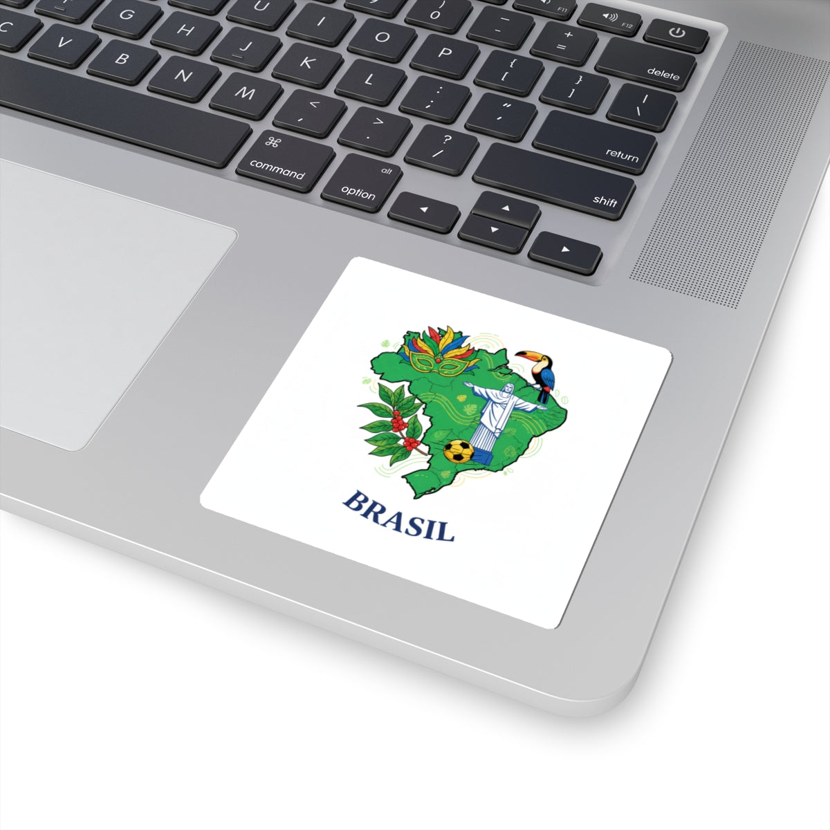 Brazil Map Sticker — Brasil Carnaval, Christ the Redeemer & Toucan Travel Decal