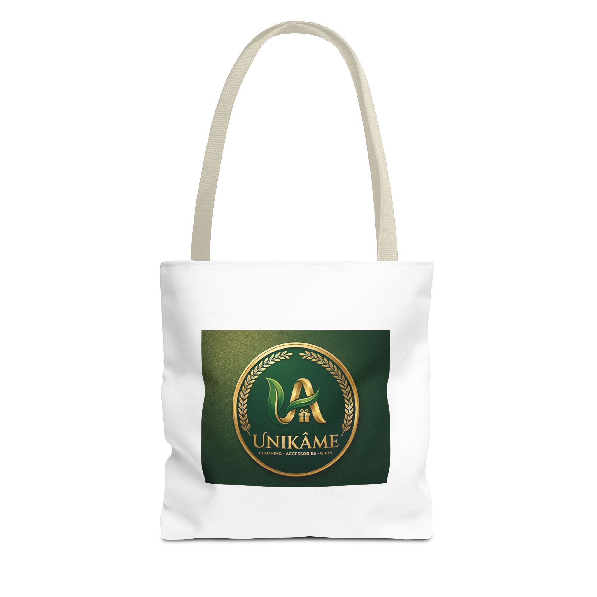 Unikâme Gold Emblem Tote Bag — Green Logo All-Over Print