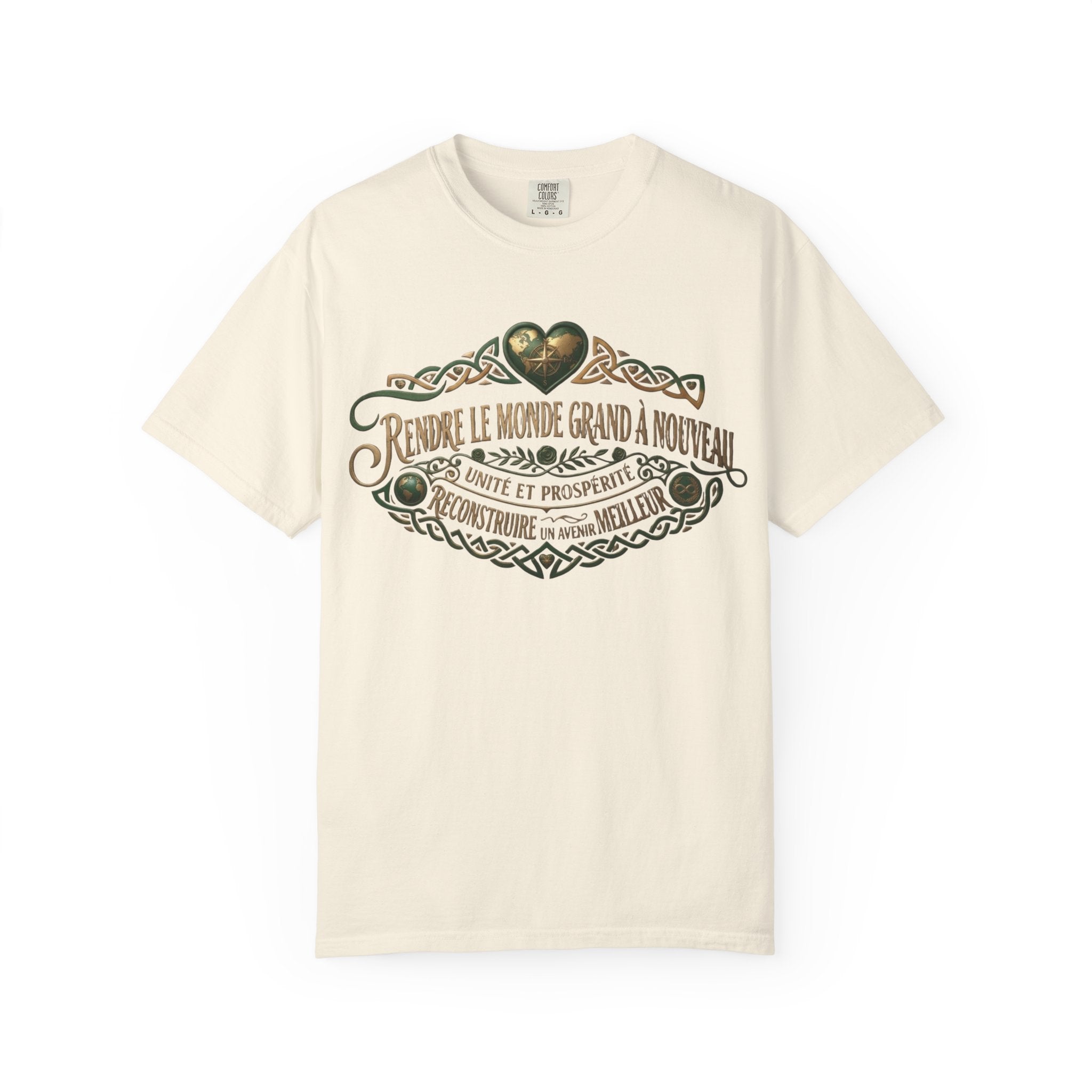 French Blessing T-Shirt — "Rendre le monde grand à nouveau" Vintage Heart Design