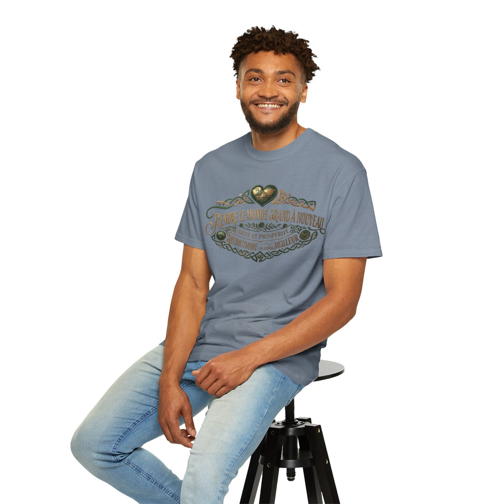 French Blessing T-Shirt — "Rendre le monde grand à nouveau" Vintage Heart Design
