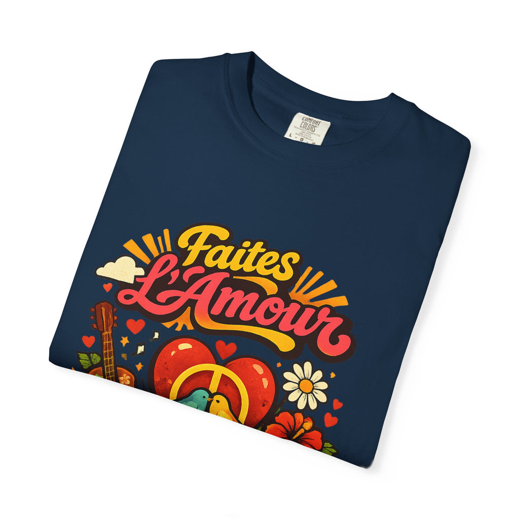 T-Shirt — Faites L'Amour Pas La Guerre Retro Peace Floral Design