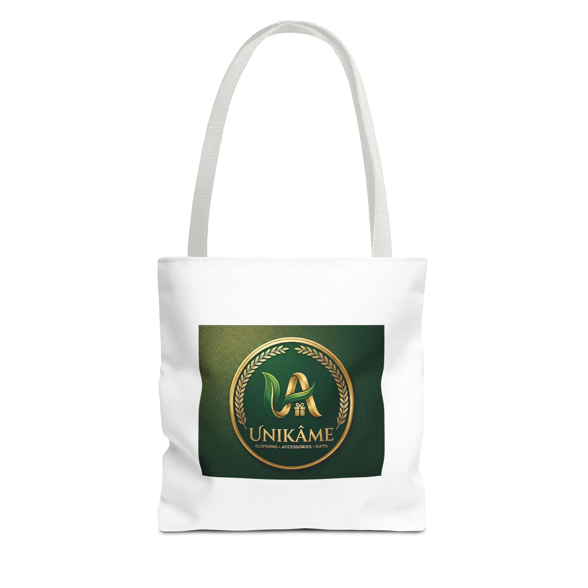 Unikâme Gold Emblem Tote Bag — Green Logo All-Over Print