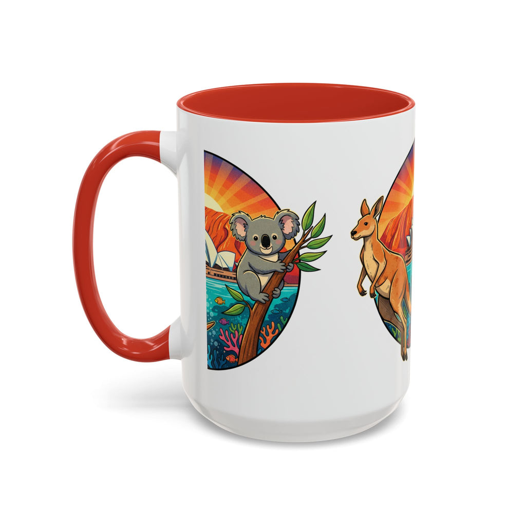 Australian Sunset Coffee Mug — Kangaroo & Koala Sydney Opera House Design