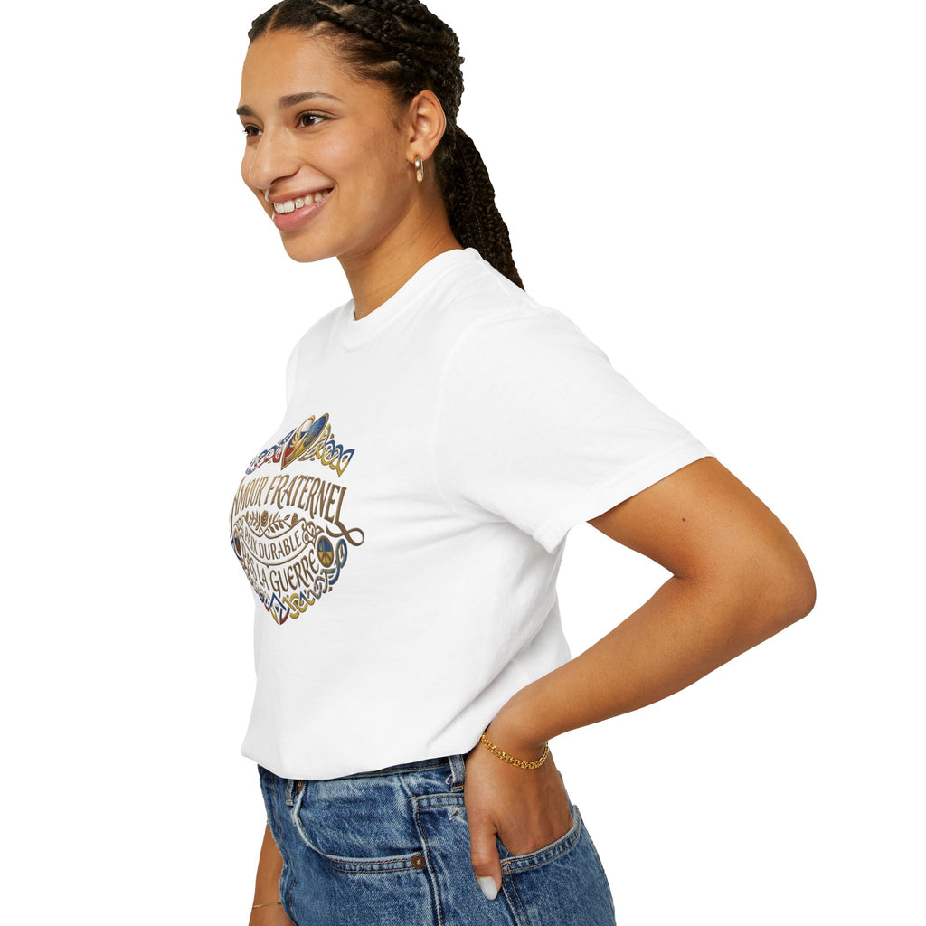 T-Shirt — Amour Fraternel "Paix Durable Pas La Guerre" Vintage Heart Peace Design