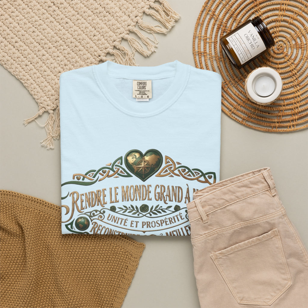 French Blessing T-Shirt — "Rendre le monde grand à nouveau" Vintage Heart Design