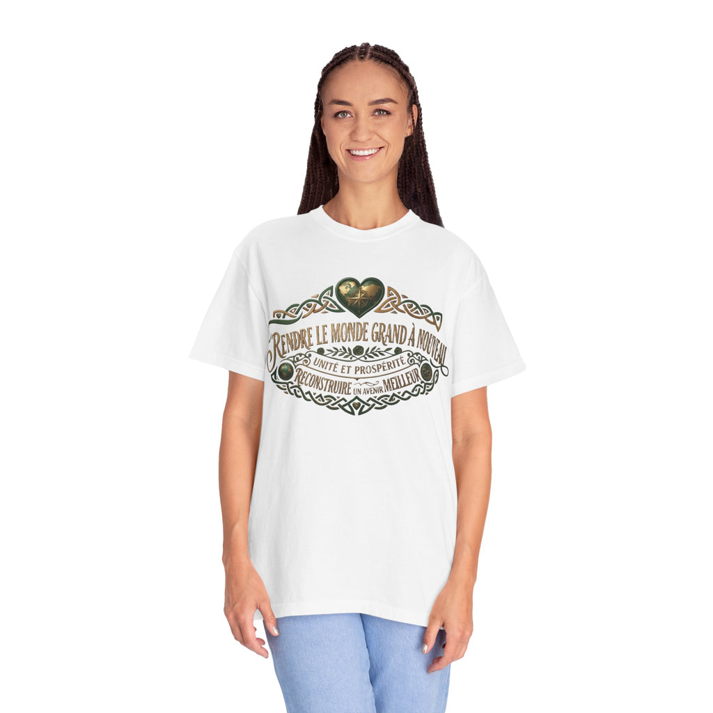 French Blessing T-Shirt — "Rendre le monde grand à nouveau" Vintage Heart Design