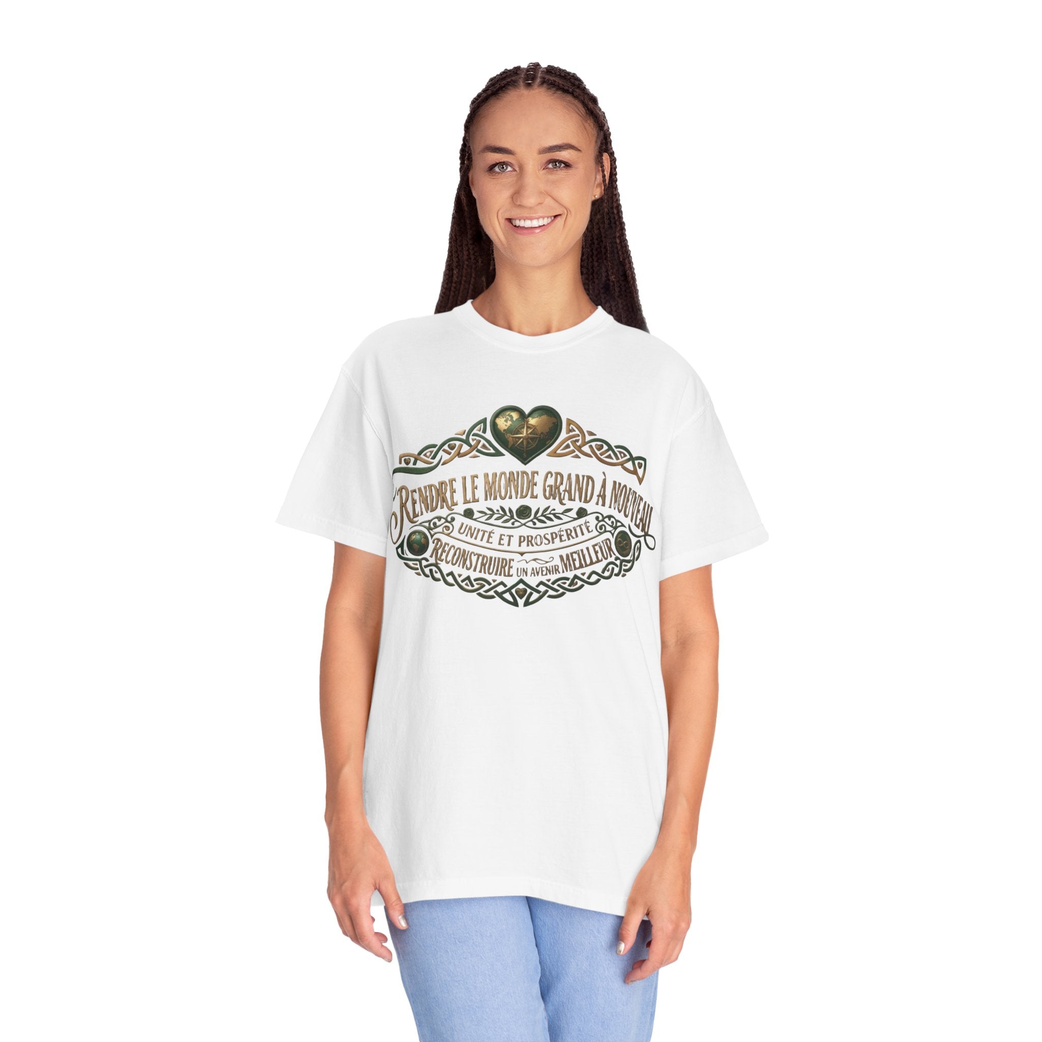 French Blessing T-Shirt — "Rendre le monde grand à nouveau" Vintage Heart Design