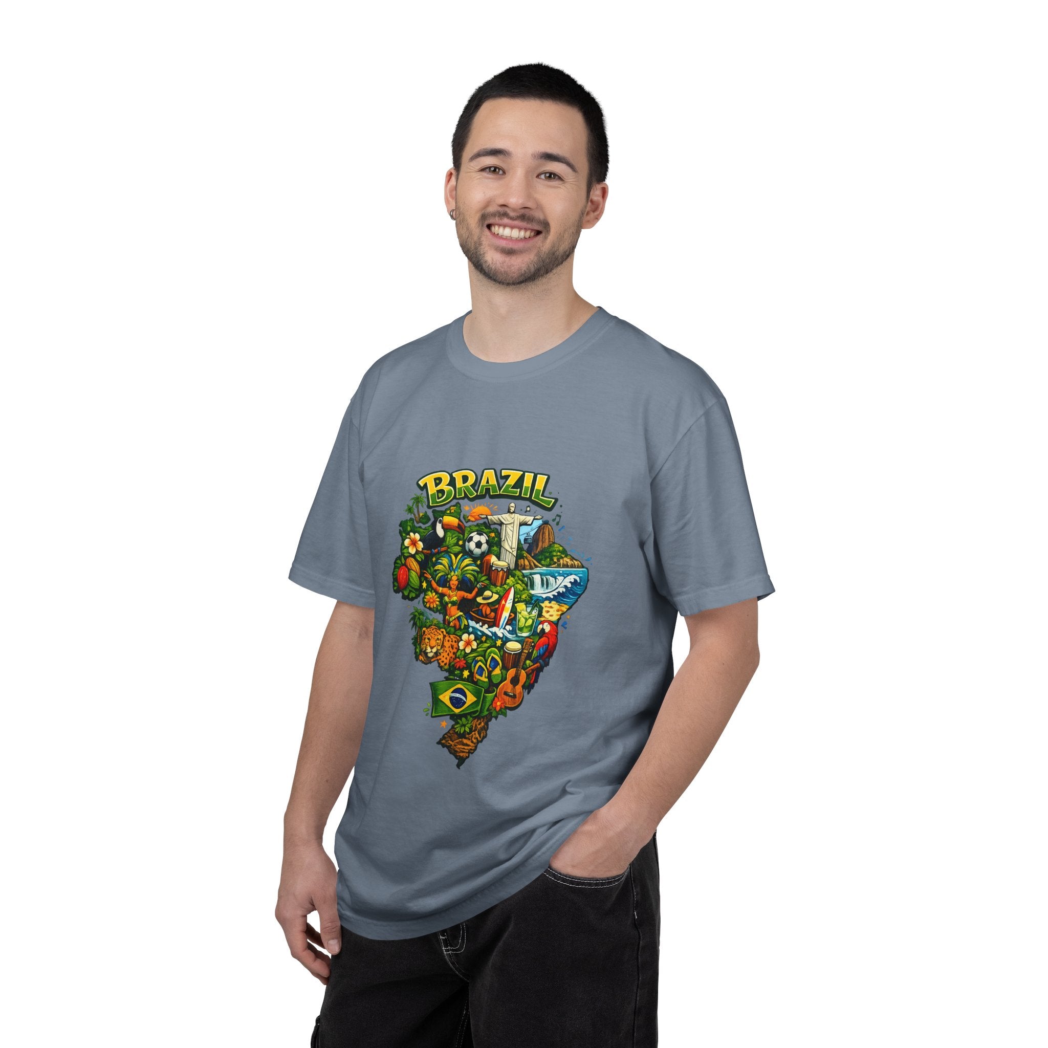 Brazil Map Graphic T-Shirt — Colorful Brazil Travel & Culture Tee