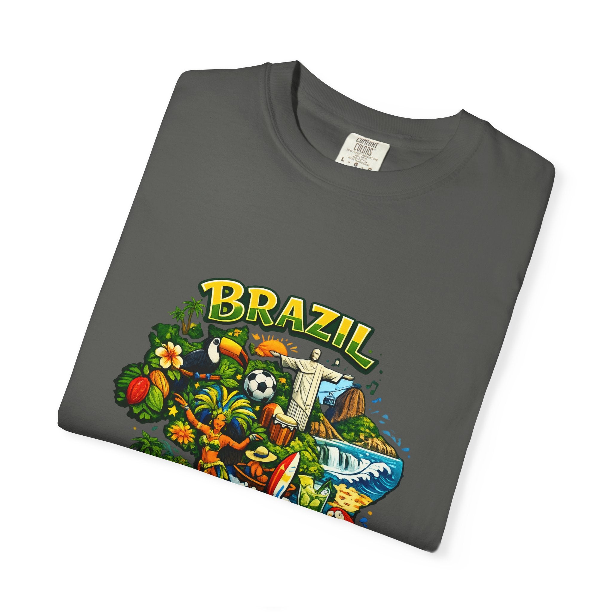 Brazil Map Graphic T-Shirt — Colorful Brazil Travel & Culture Tee