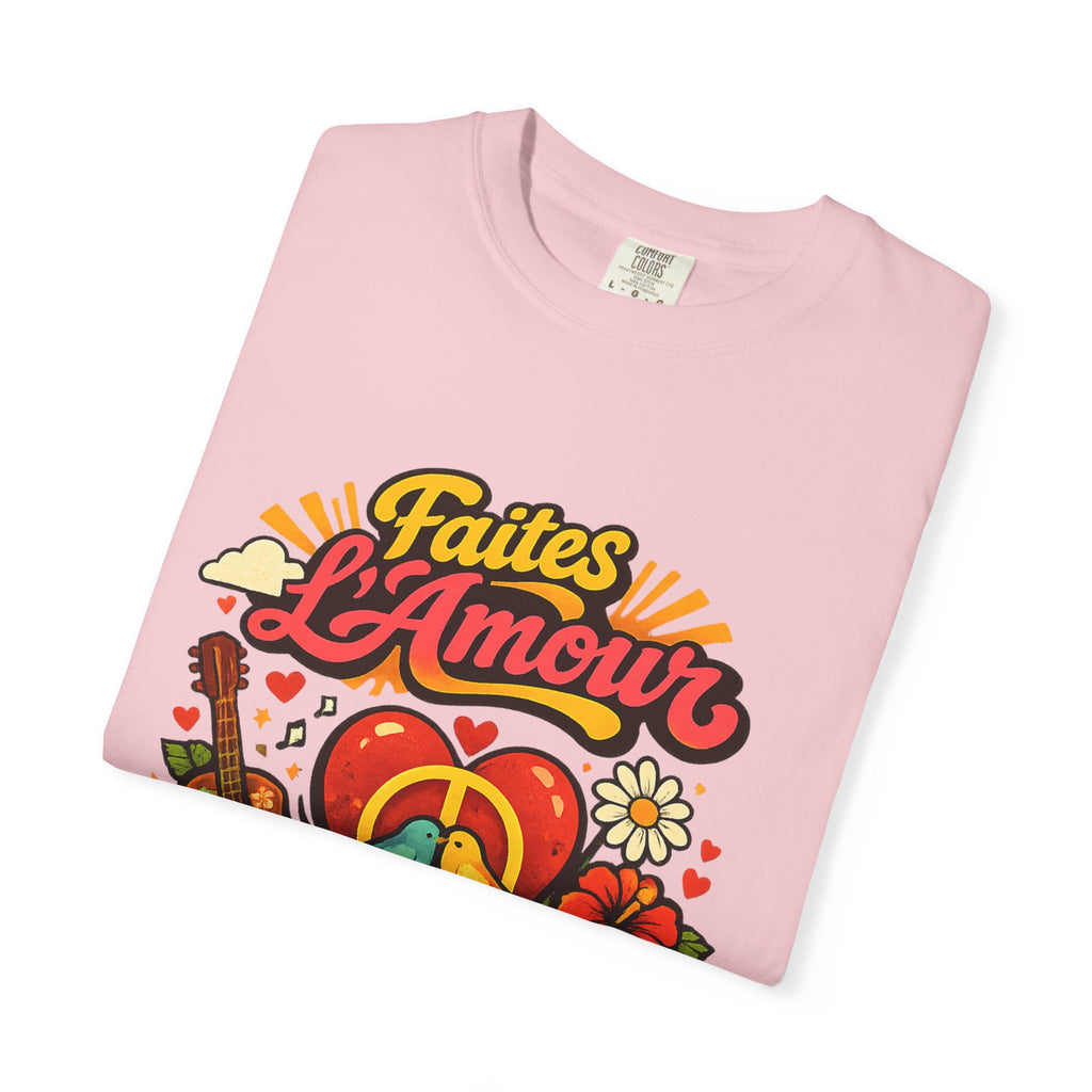 T-Shirt — Faites L'Amour Pas La Guerre Retro Peace Floral Design