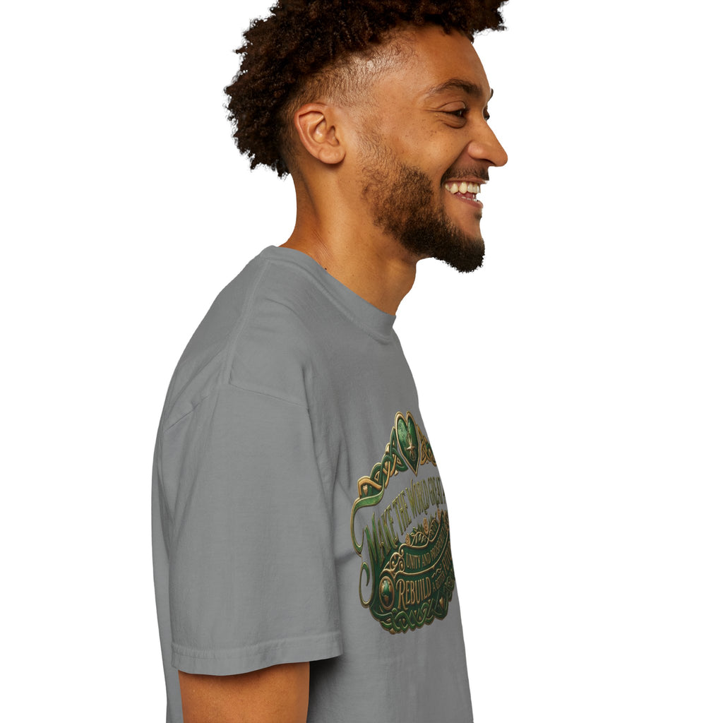 T-Shirt — 'Make the World Great Again' Vintage Green Crest Tee