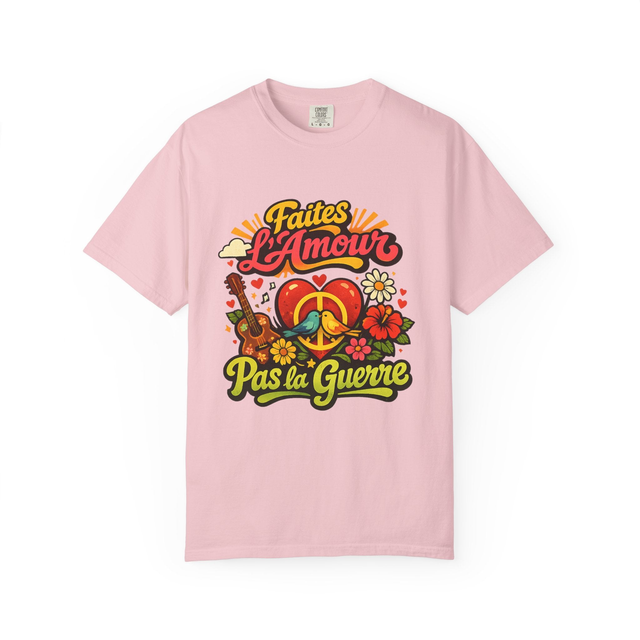 T-Shirt — Faites L'Amour Pas La Guerre Retro Peace Floral Design