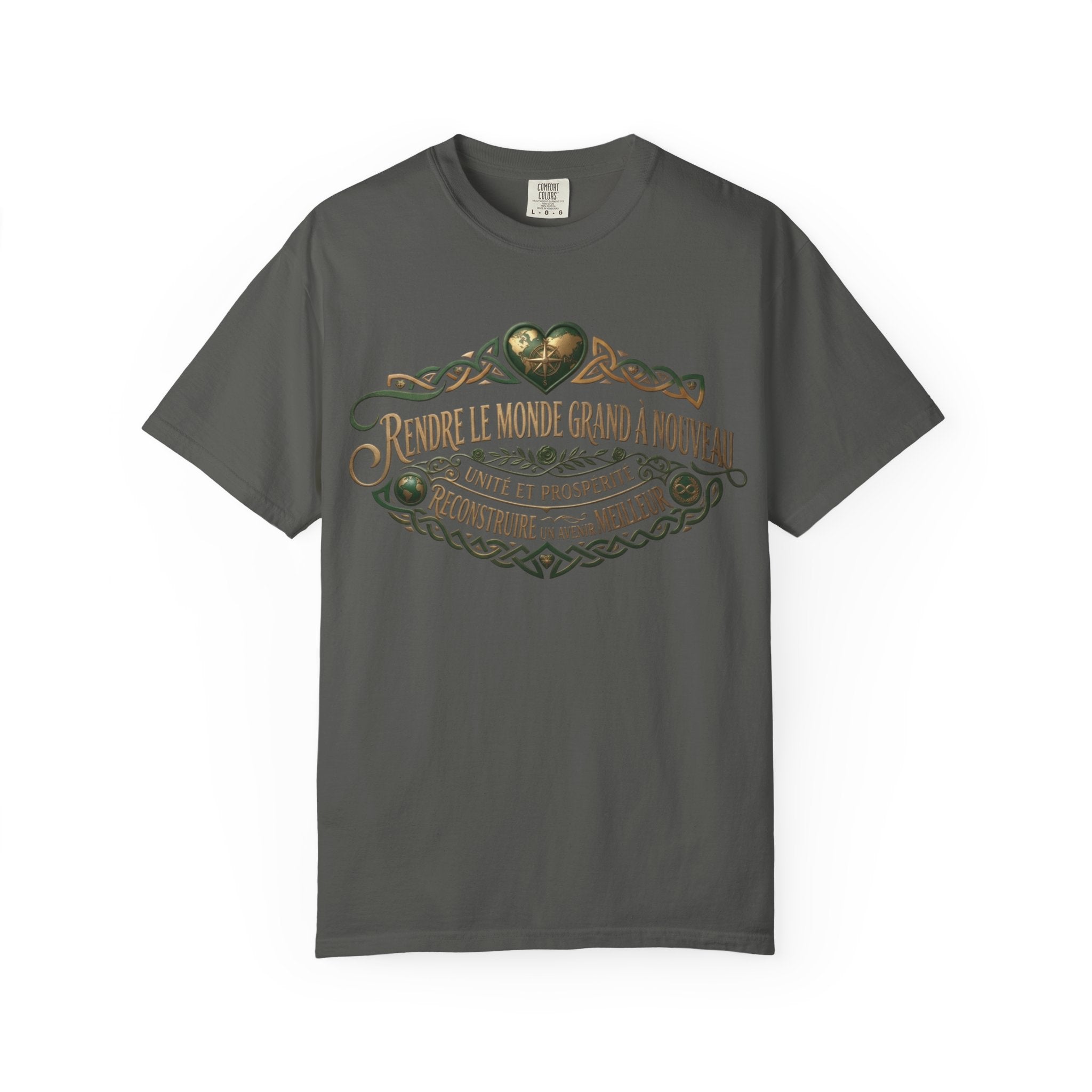French Blessing T-Shirt — "Rendre le monde grand à nouveau" Vintage Heart Design