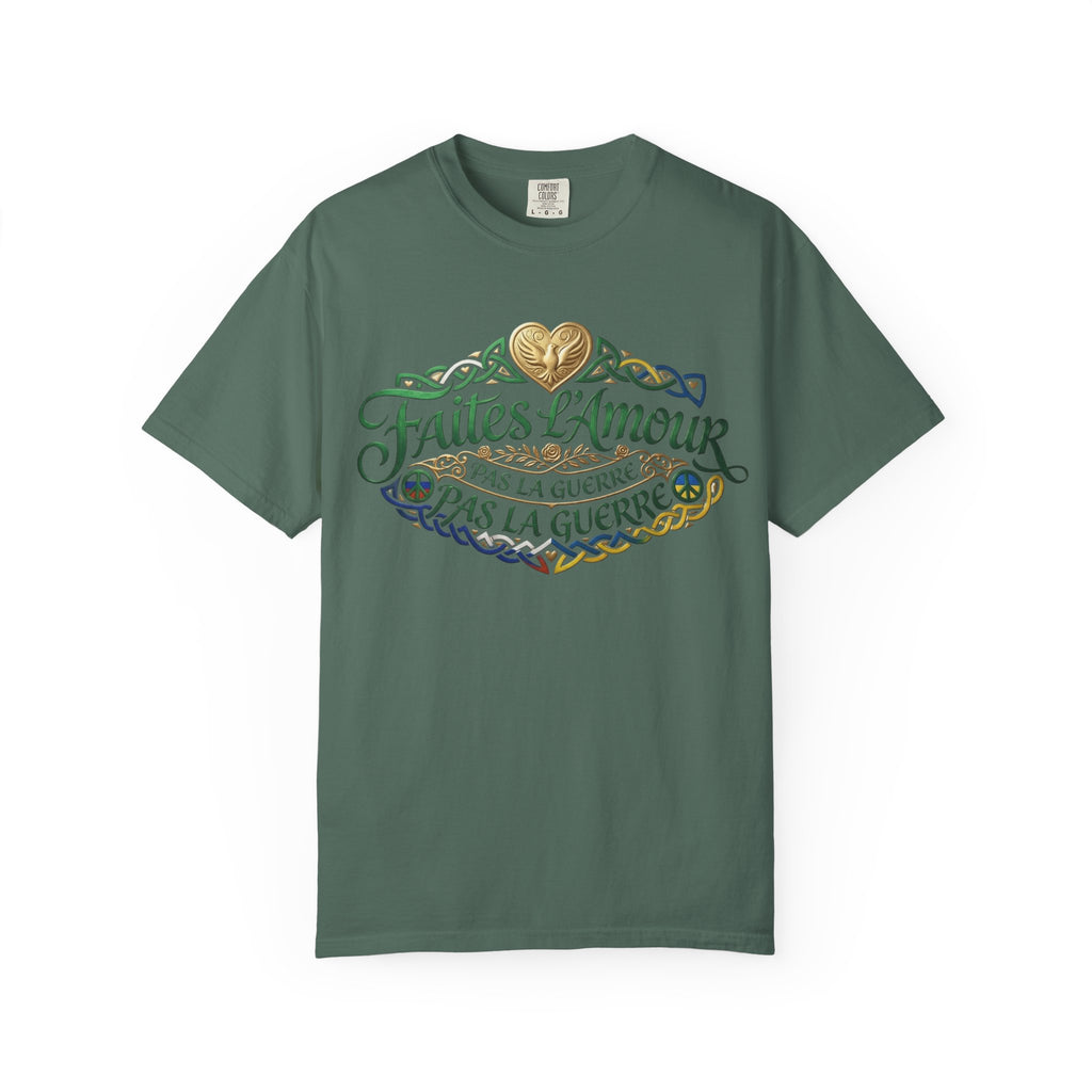 T-Shirt — Faites L'Amour Pas La Guerre Floral Script Graphic Tee