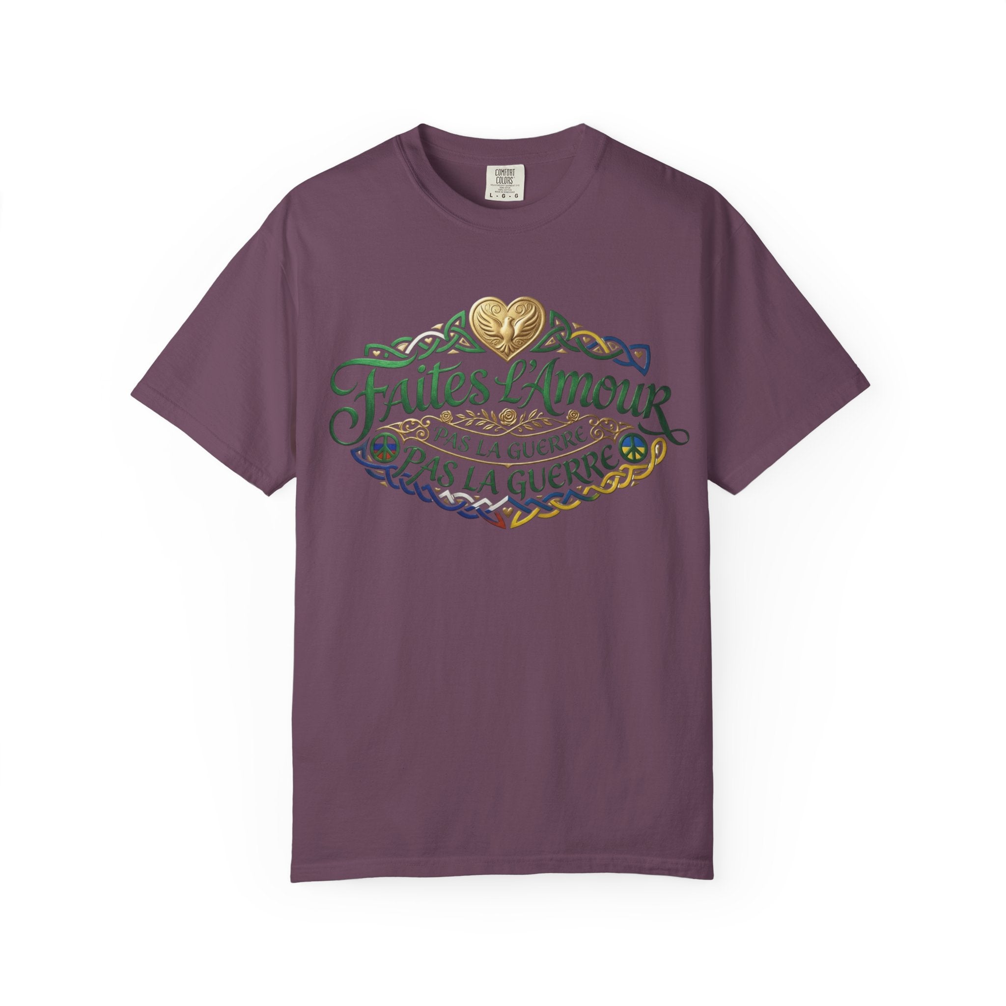 T-Shirt — Faites L'Amour Pas La Guerre Floral Script Graphic Tee
